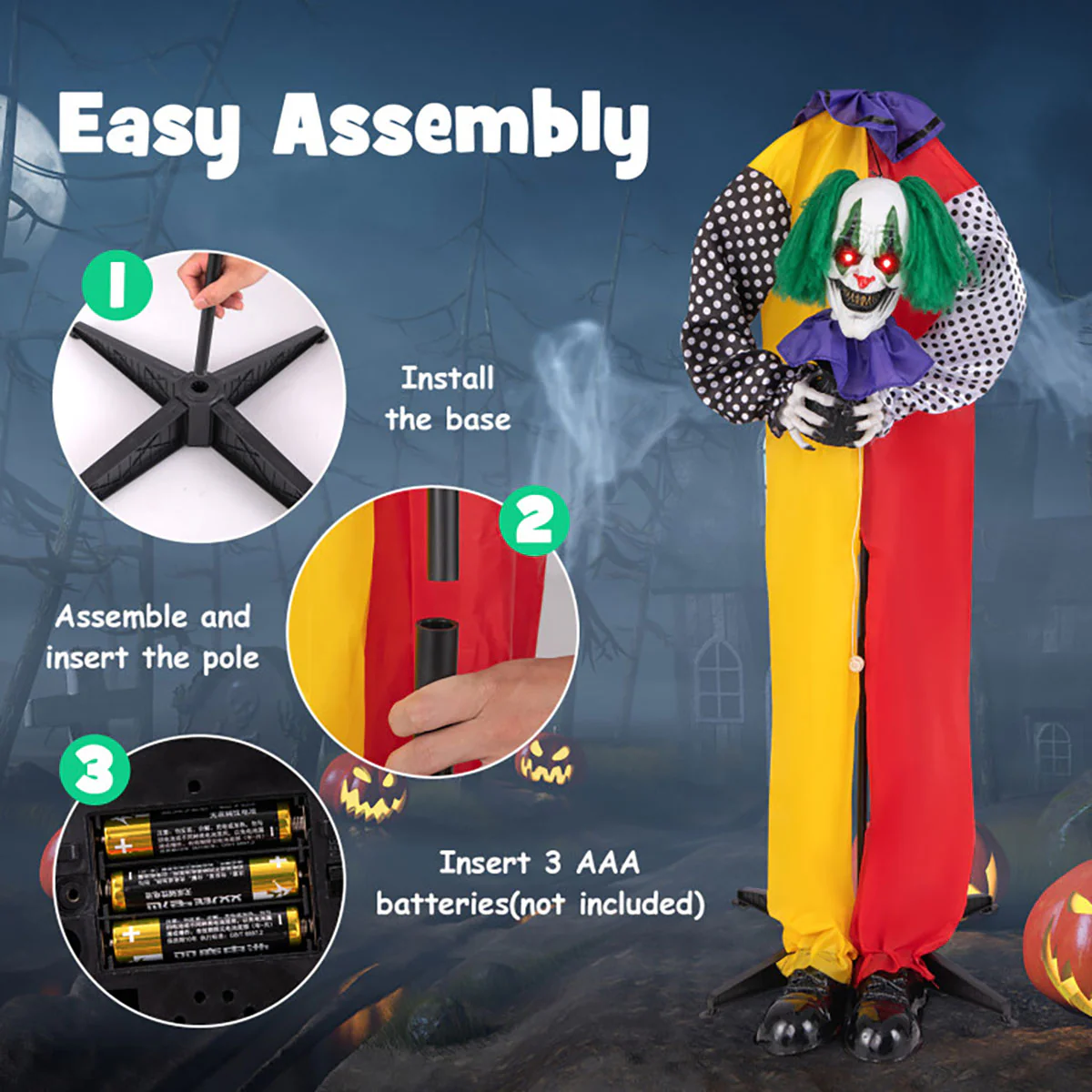 Mechanized Clown with LED Eyes and Audio - Image 8