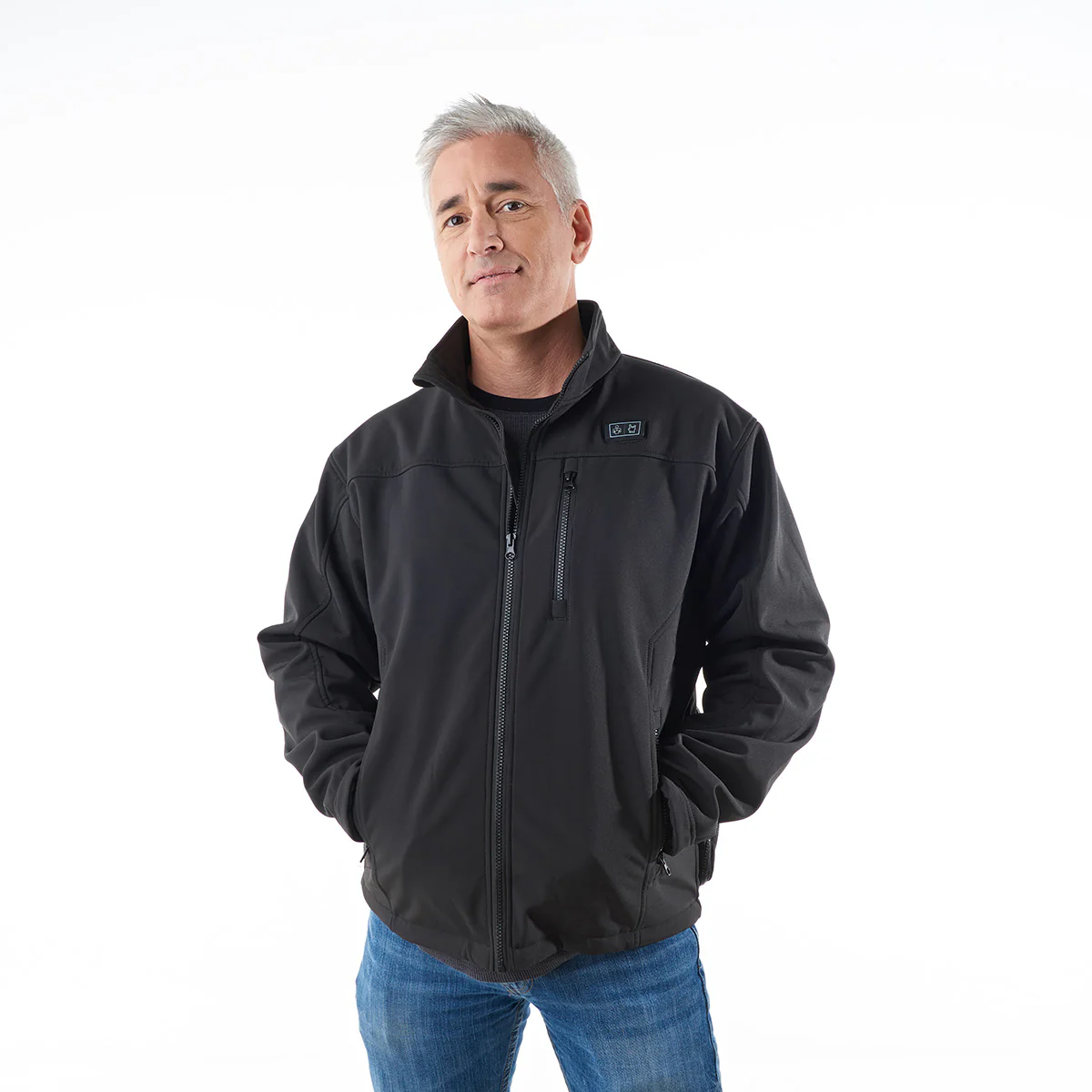 Men's Rechargeable Heated Softshell Jacket by Sharper Image - Image 3