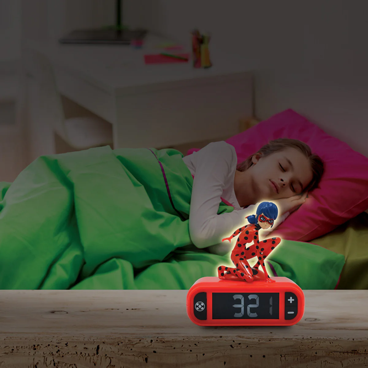 Miraculous Ladybug Digital Alarm Clock with Nightlight - Image 3
