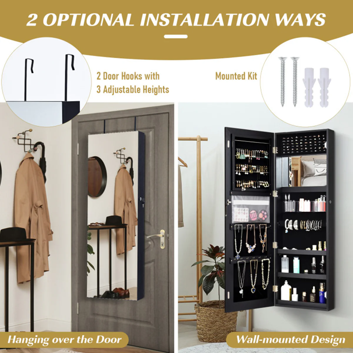 Mirrored Jewelry Cabinet Organizer - Image 4