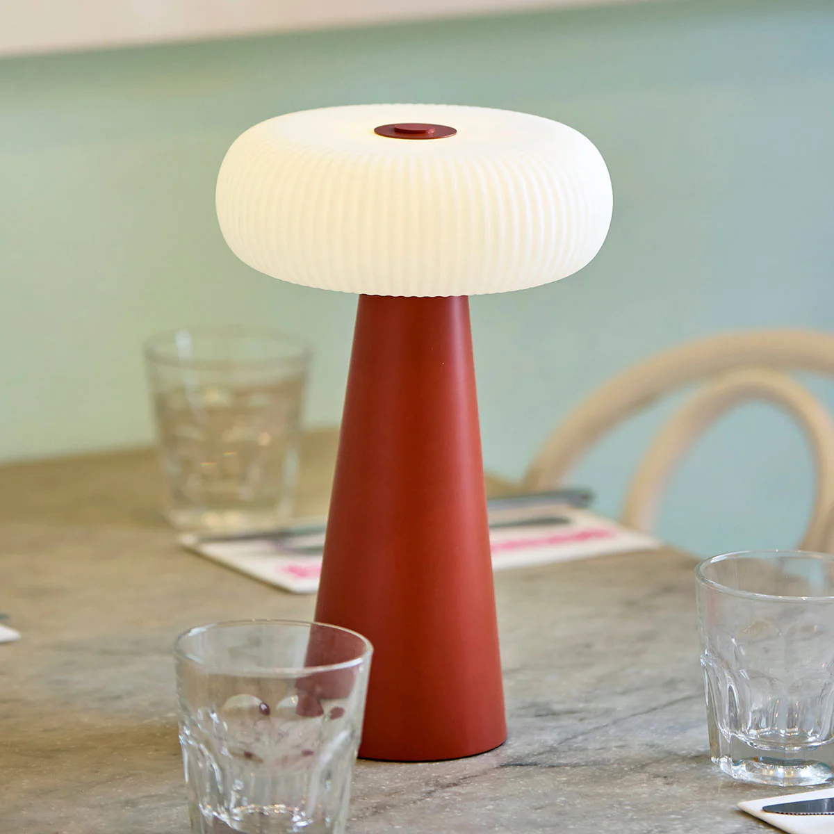 Modern Round Indoor/Outdoor Cordless LED Table Lamp - Image 5
