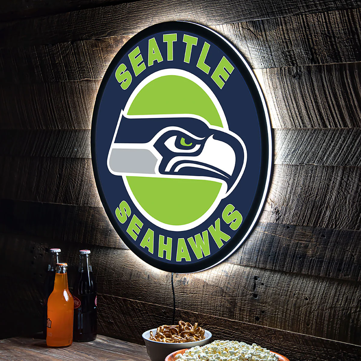 NFL Backlit Full Edge Round Wall Sign - Image 98