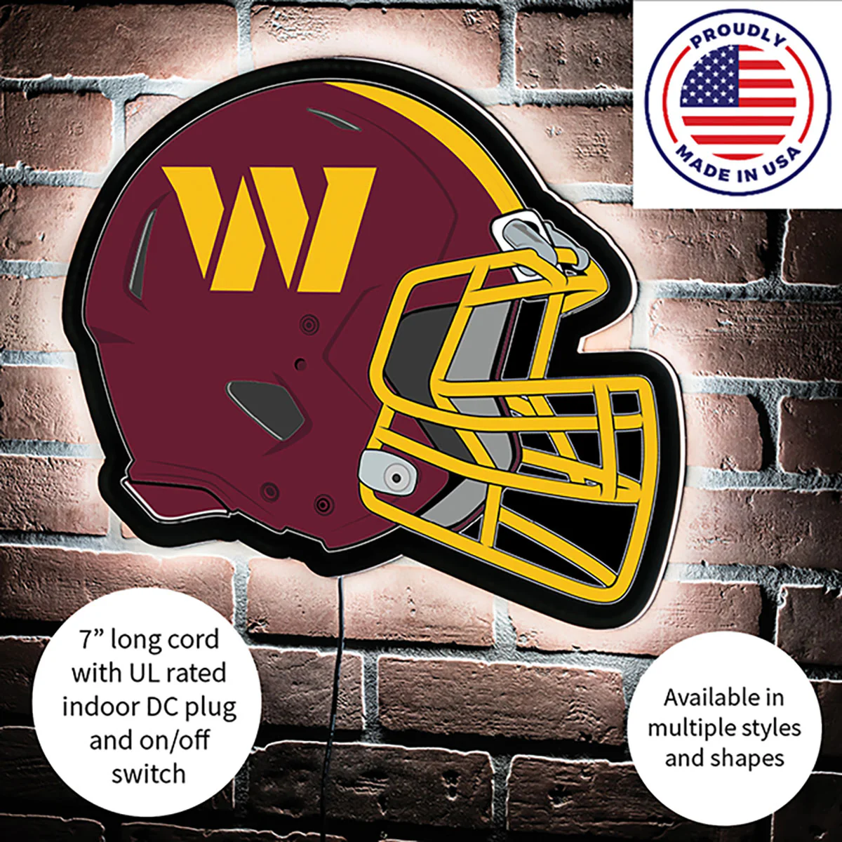 NFL Backlit Helmet Wall Sign - Image 70
