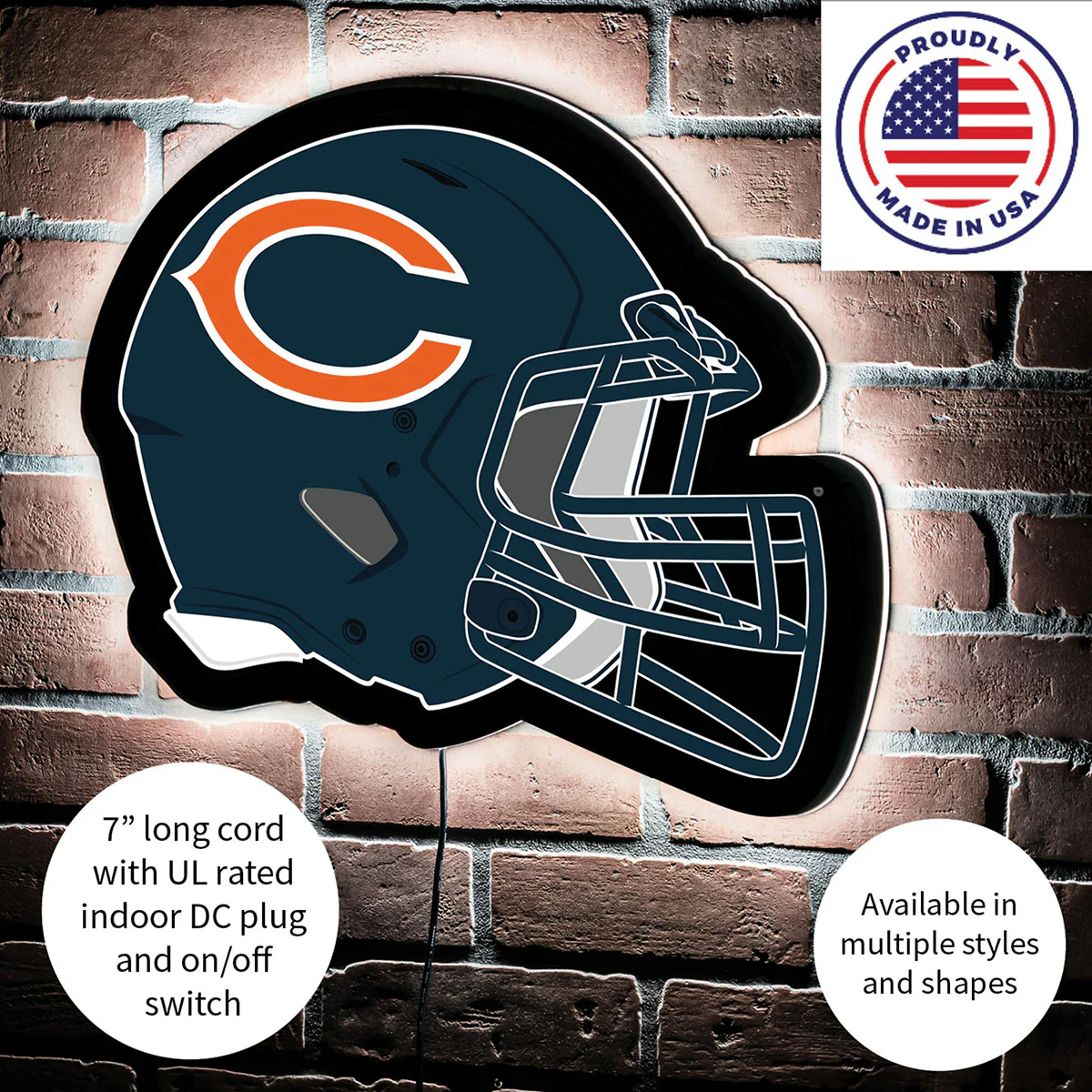 NFL Backlit Helmet Wall Sign - Image 83