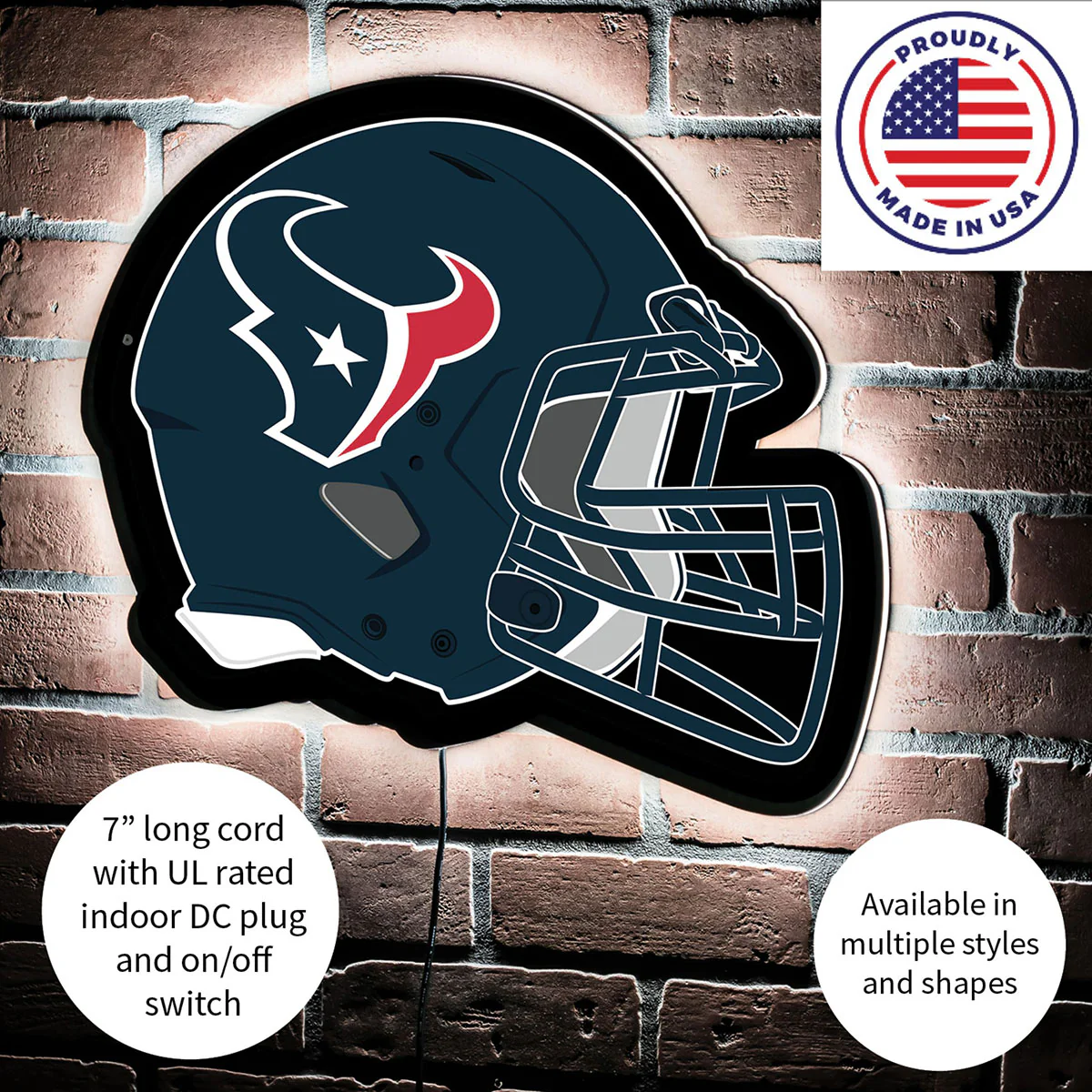 NFL Backlit Helmet Wall Sign - Image 87