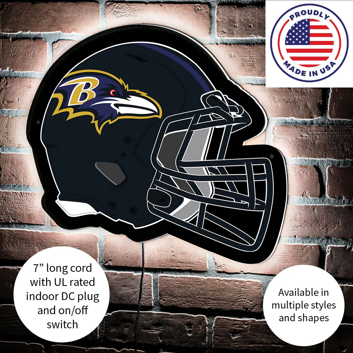NFL Backlit Helmet Wall Sign - Image 88