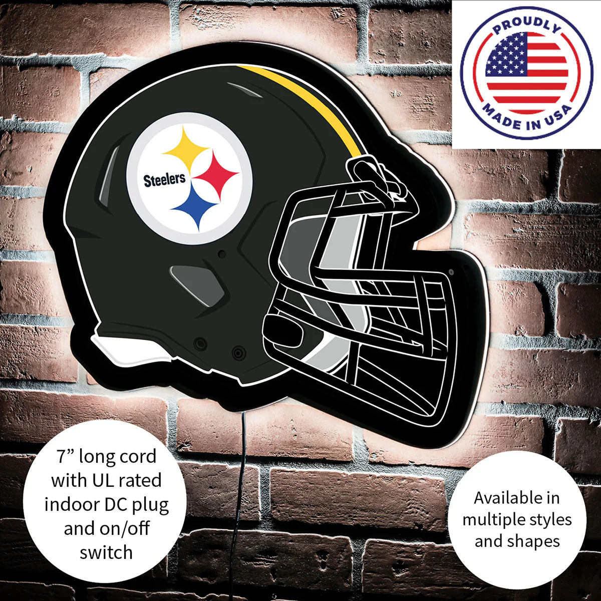 NFL Backlit Helmet Wall Sign - Image 89