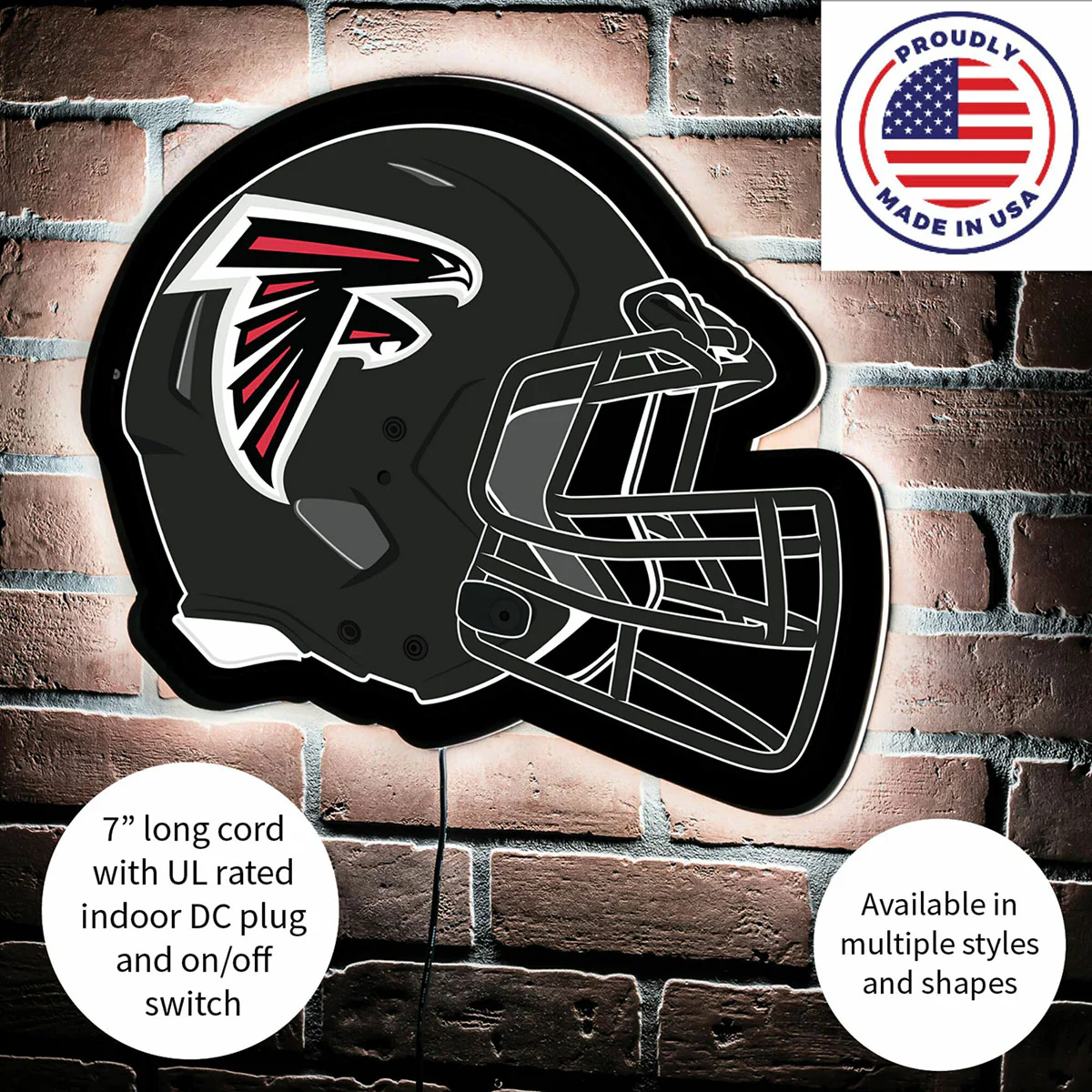 NFL Backlit Helmet Wall Sign - Image 95