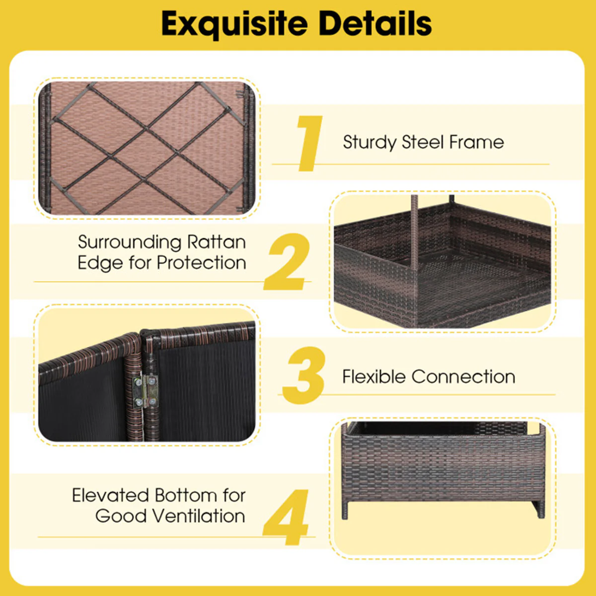 Outdoor Wicker Dog House with Weatherproof Roof - Image 18