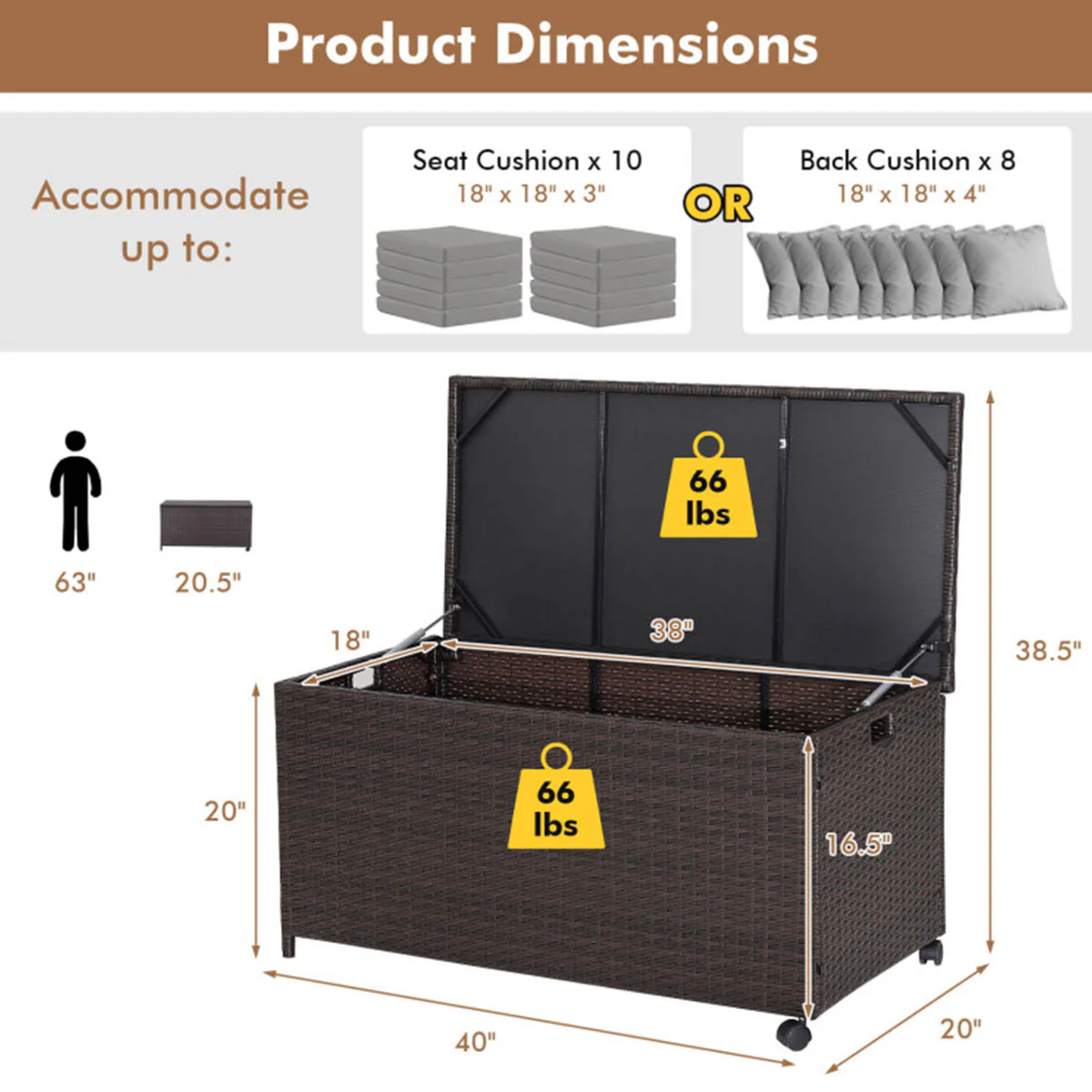 Outdoor Wicker Storage Box with Zippered Liner - Image 8