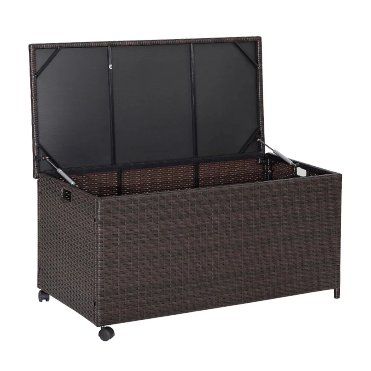 Outdoor Wicker Storage Box with Zippered Liner - Image 9