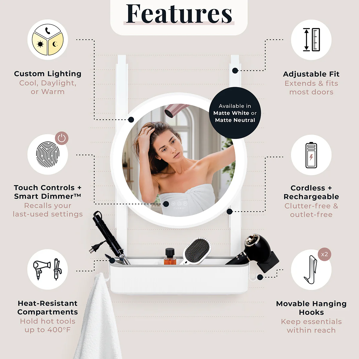 Over-The-Door Styling Station - Image 16