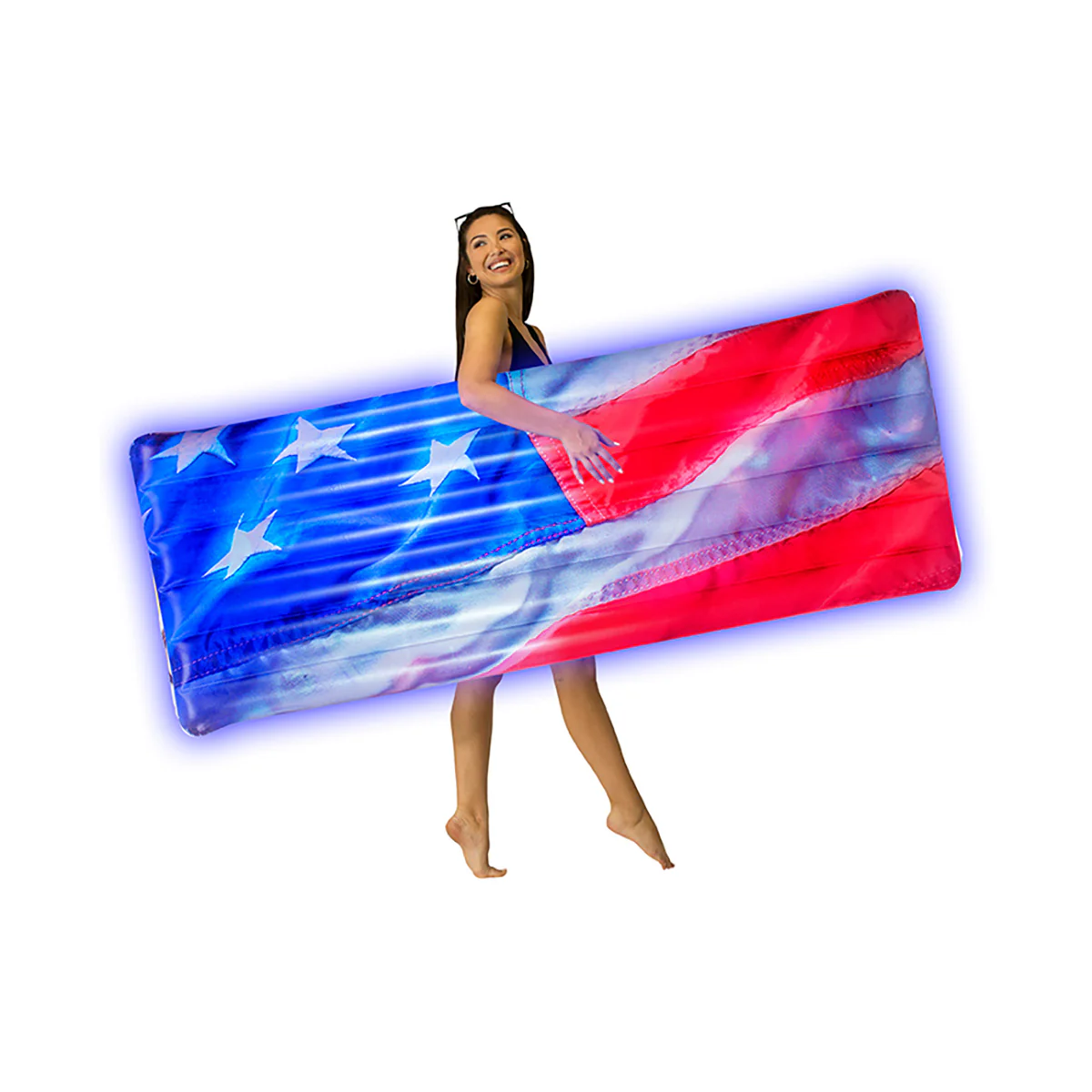 Patriotic LED Deluxe Pool Raft - Image 2
