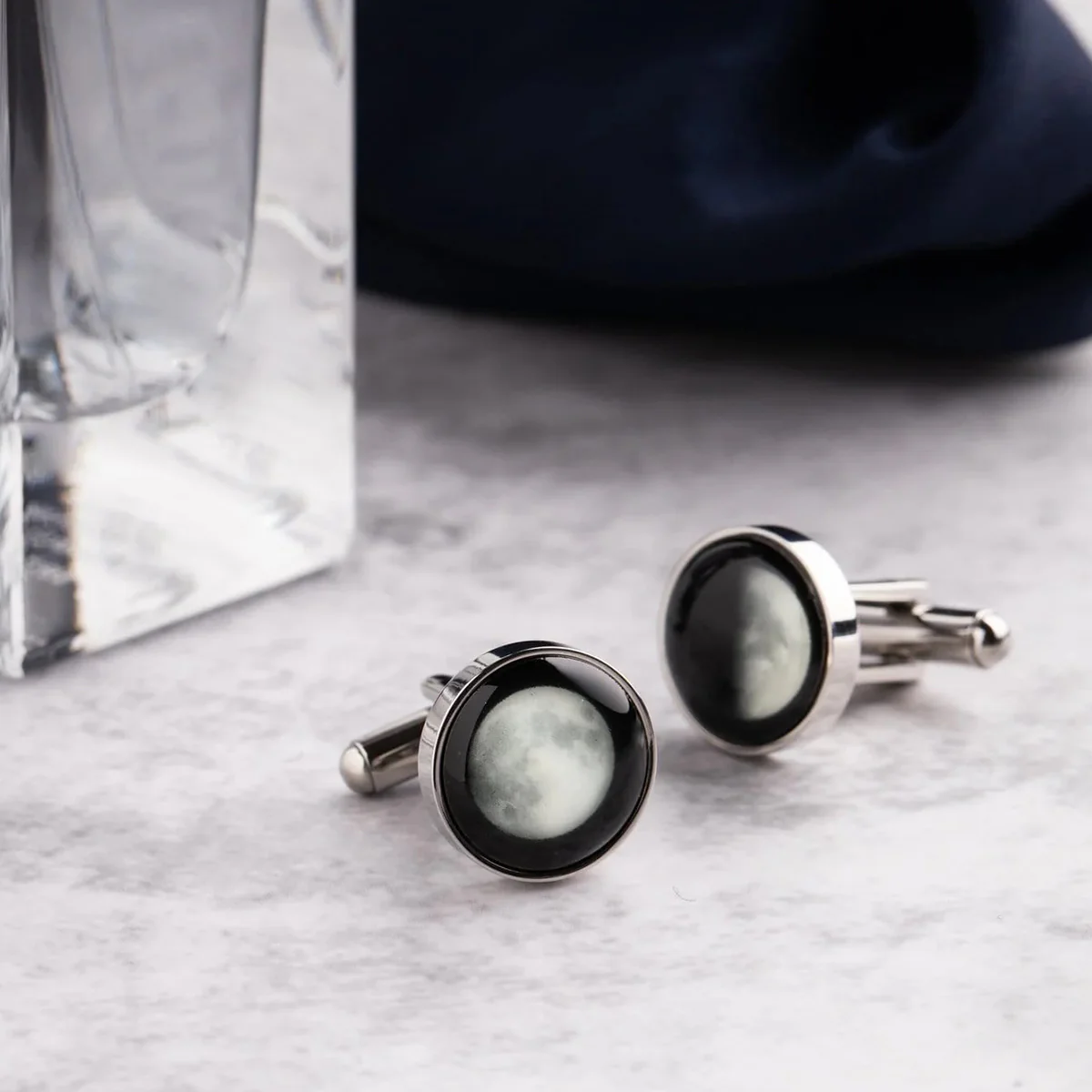 Personalized Choose Your Moon Phase Moonrise Cufflinks - Image 3