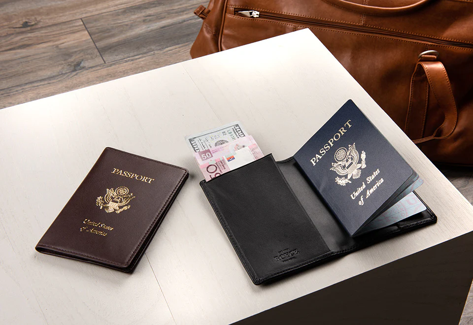 Personalized Leather RFID Passport Holder