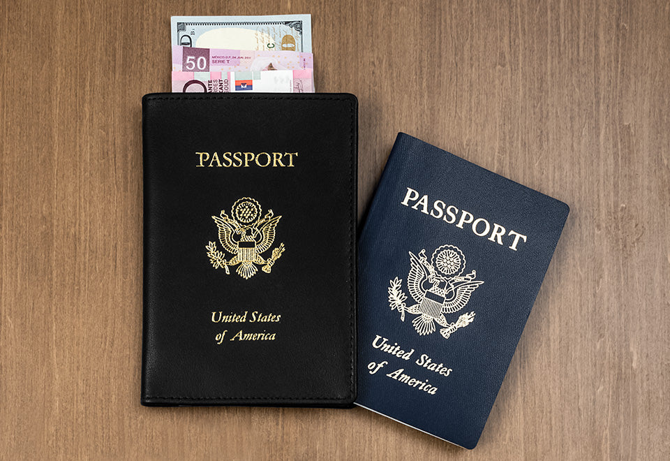 Personalized Leather RFID Passport Holder - Image 3