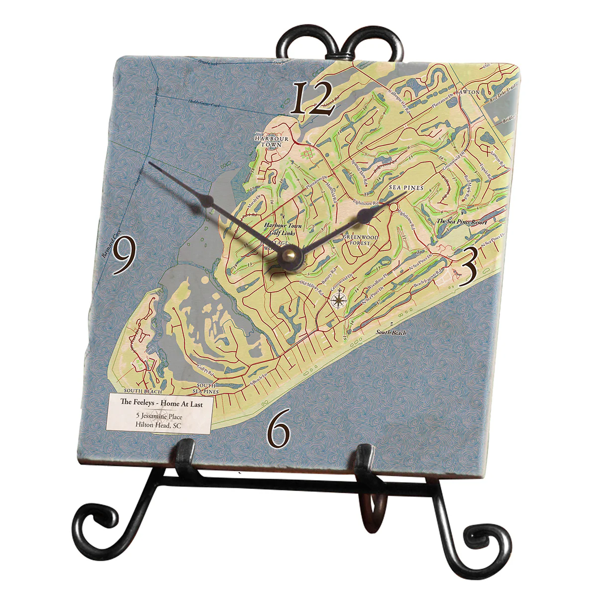 Personalized Marble Map Clock - Image 3