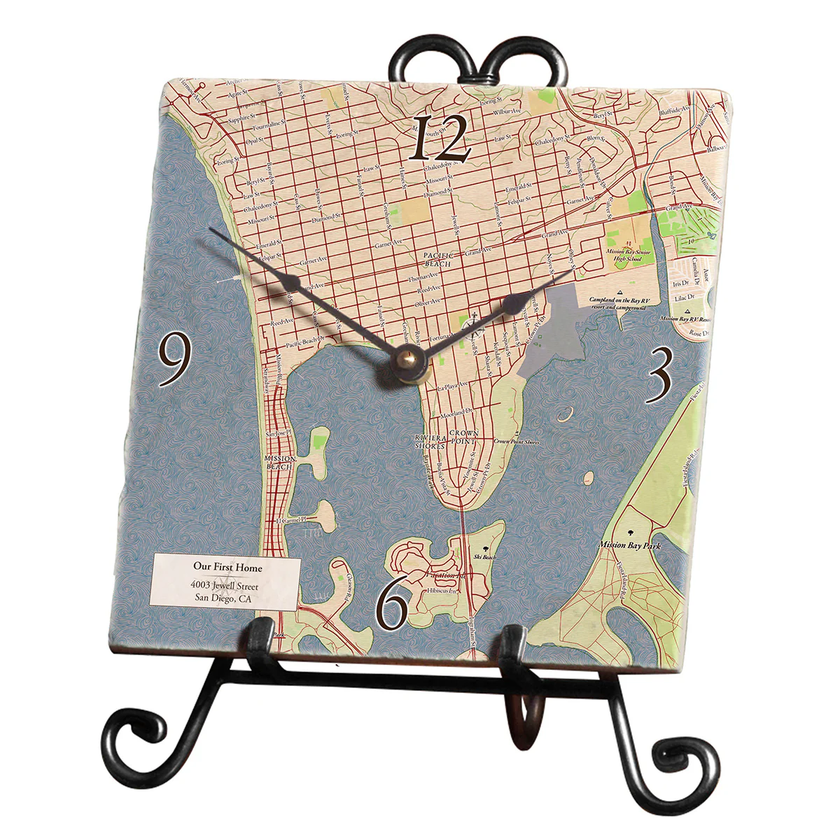 Personalized Marble Map Clock - Image 5