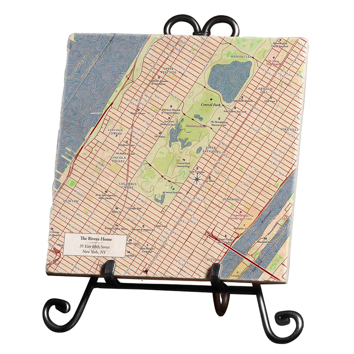 Personalized Marble Map Trivet with Easel - Image 5
