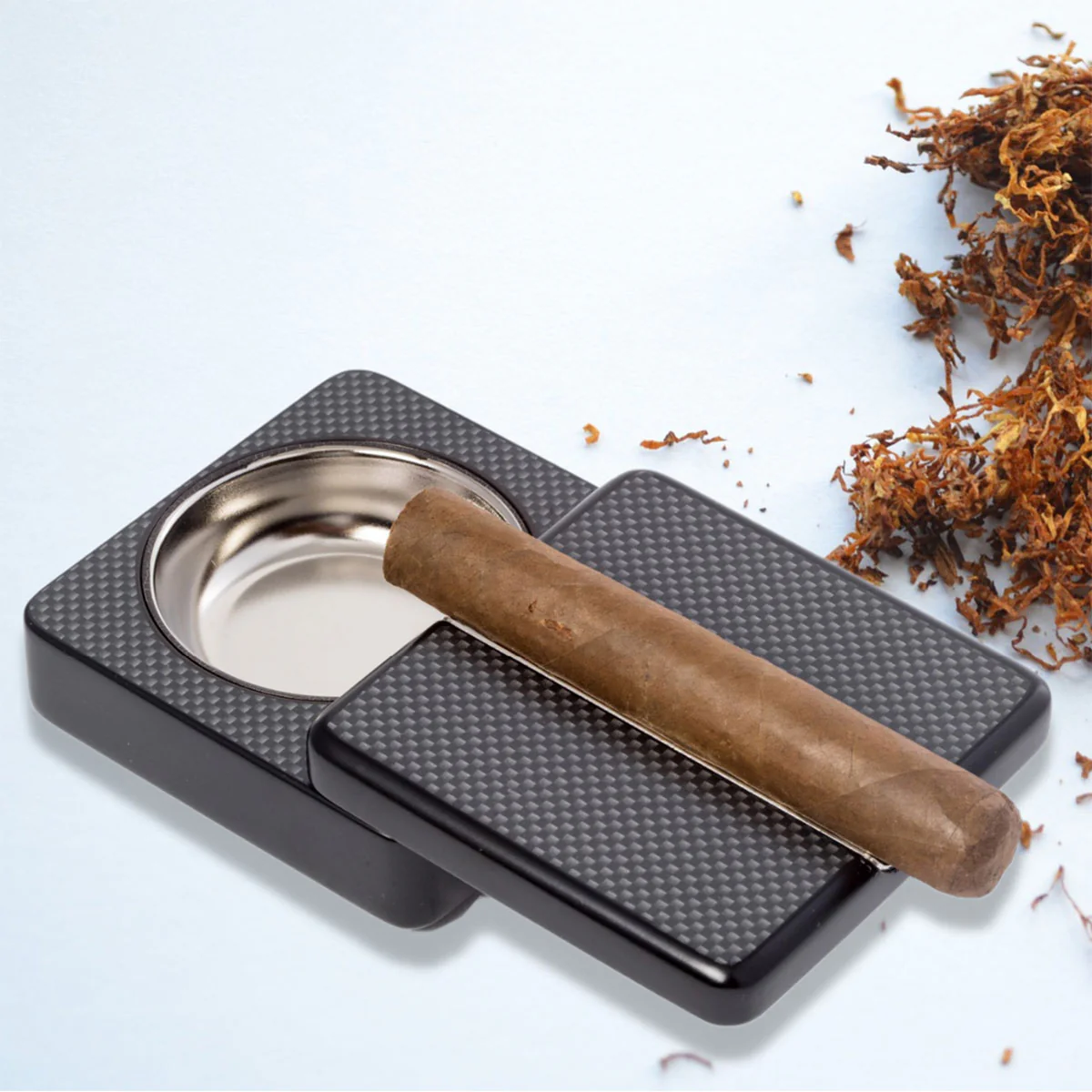Pivot Design Carbon Fiber Single Cigar Ashtray - Image 2