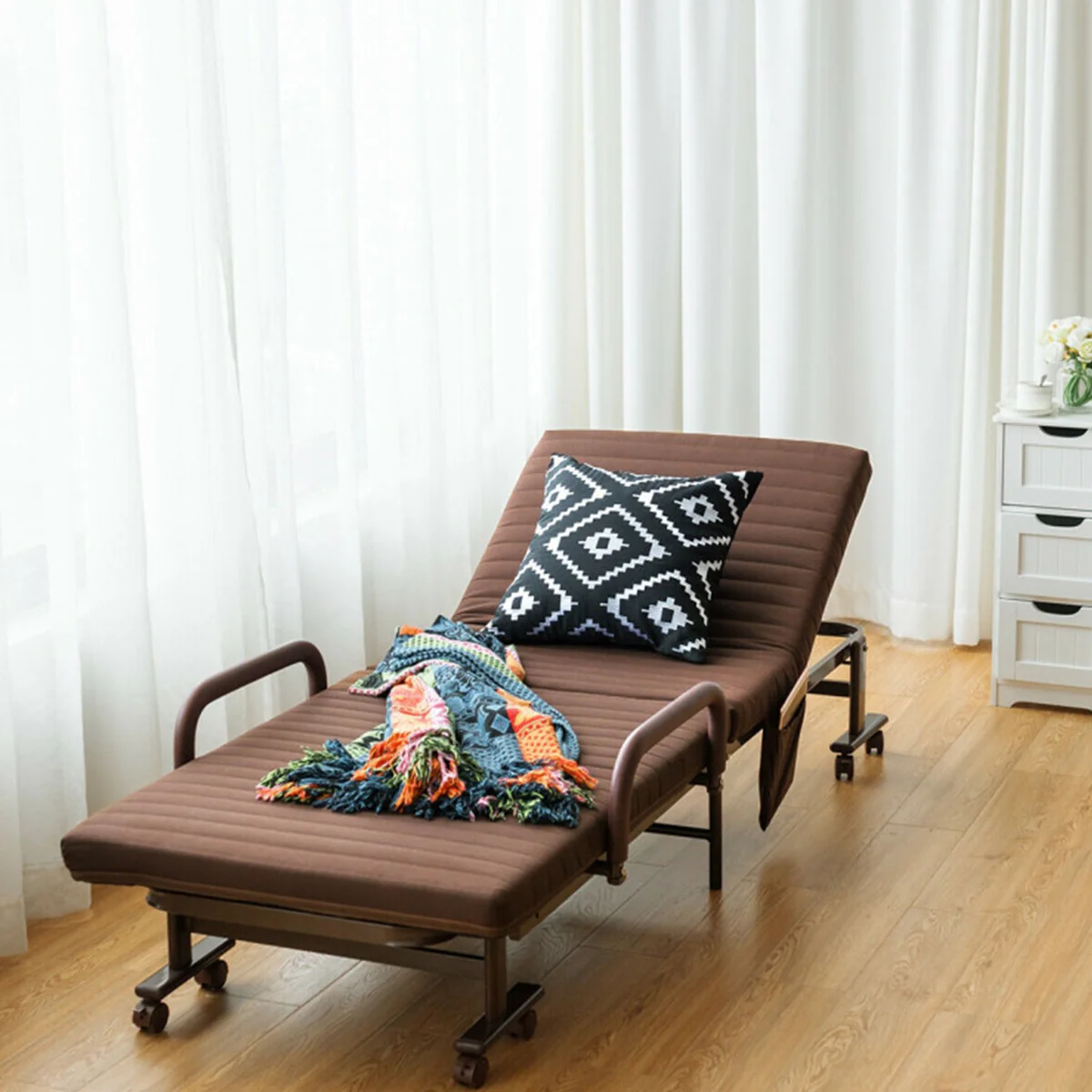 Portable Adjustable Guest Single Bed Twin Mattress - Image 22