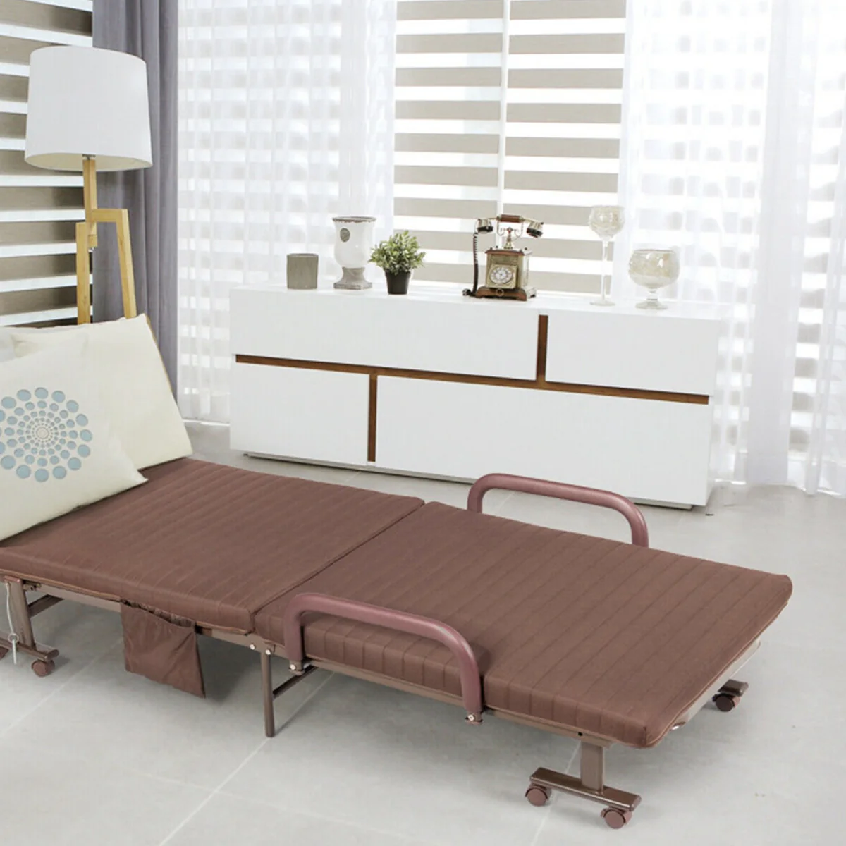 Portable Adjustable Guest Single Bed Twin Mattress - Image 30