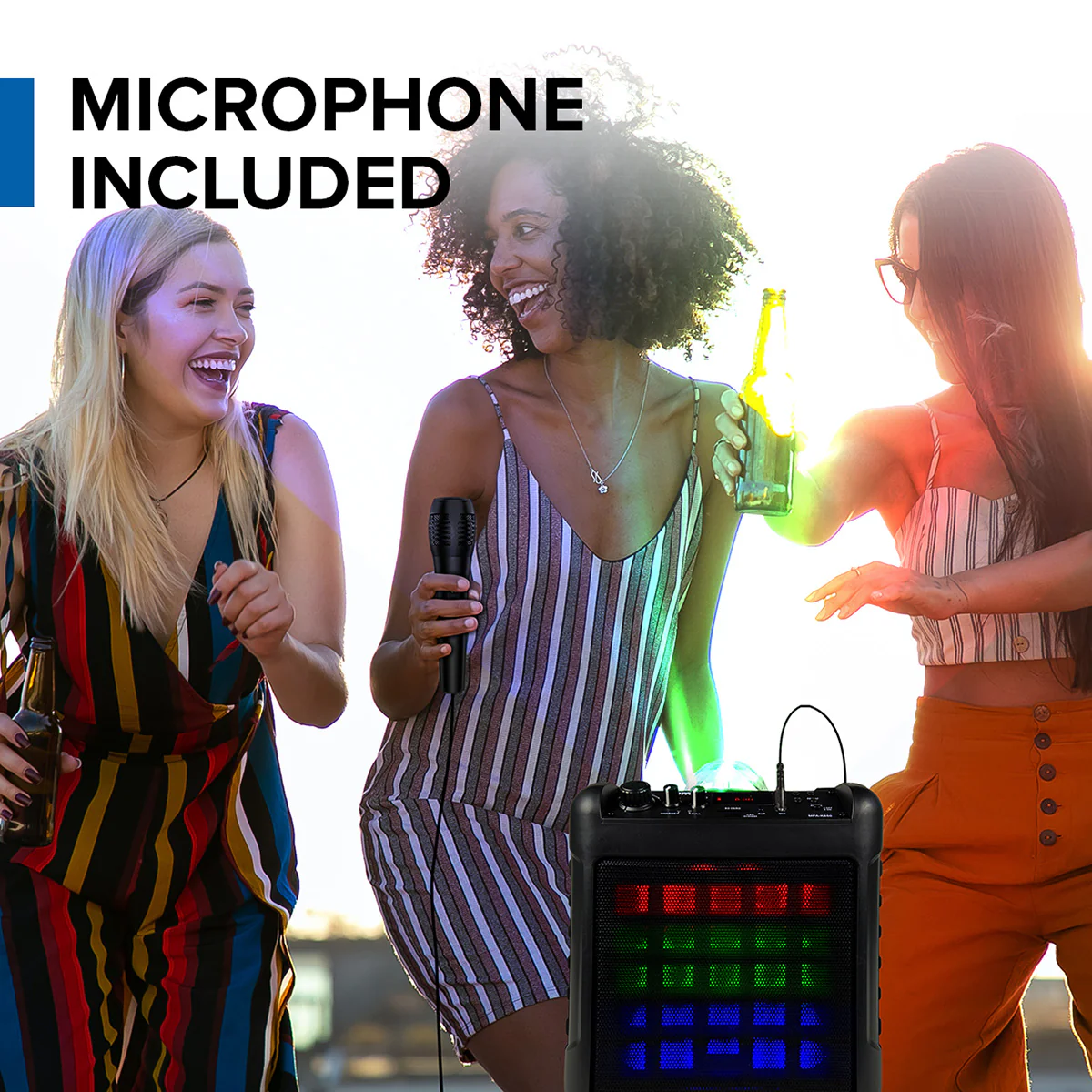 Portable Karaoke Party Speaker with LED Lights - Image 3