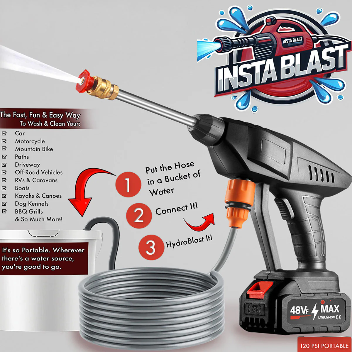 Portable Rechargeable High Pressure Power Washer - Image 5