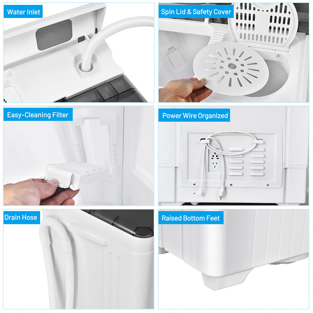 Portable Semi-Automatic Washing Machine with Built-in Drain Pump - Image 8