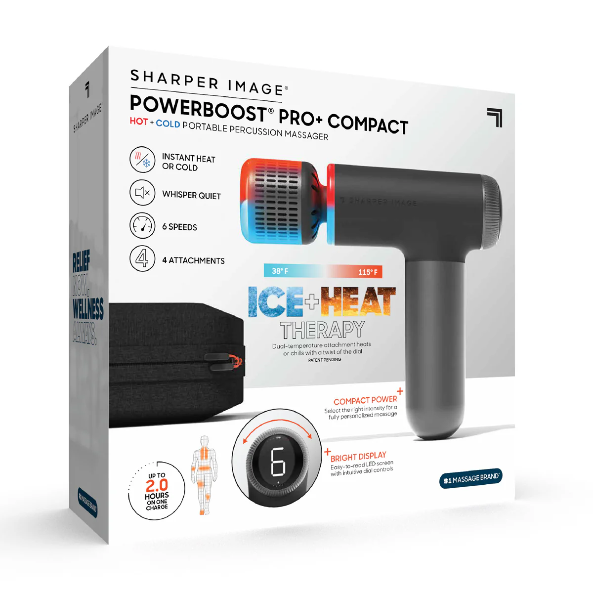 PowerBoost Pro Plus Hot and Cold Compact Massage Gun by Sharper Image - Image 10