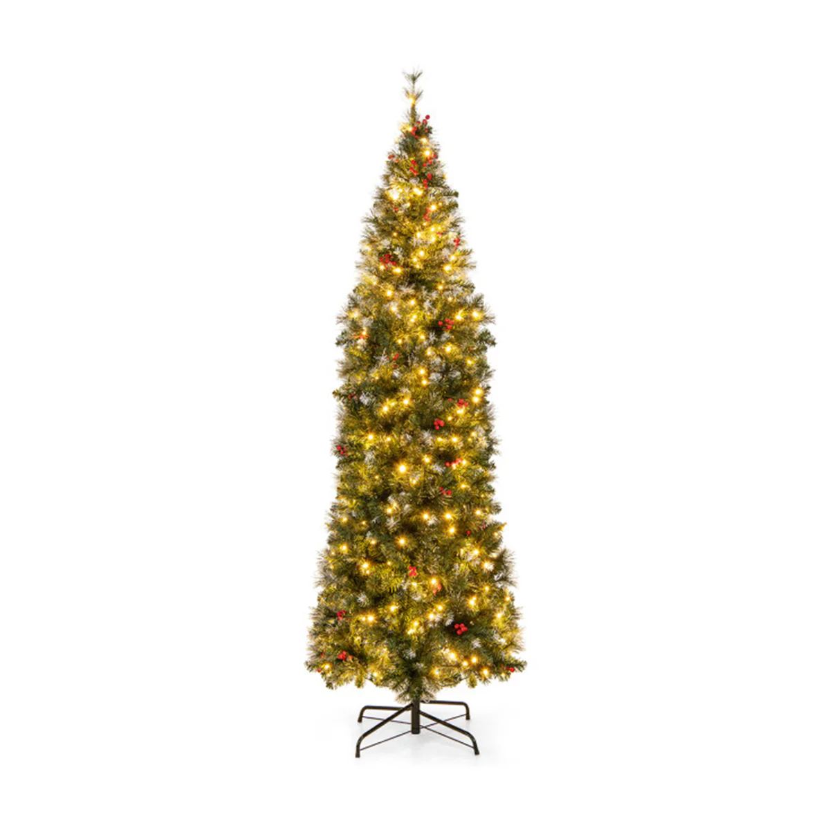Pre-Lit Artificial Hinged Pencil Christmas Tree - Image 2
