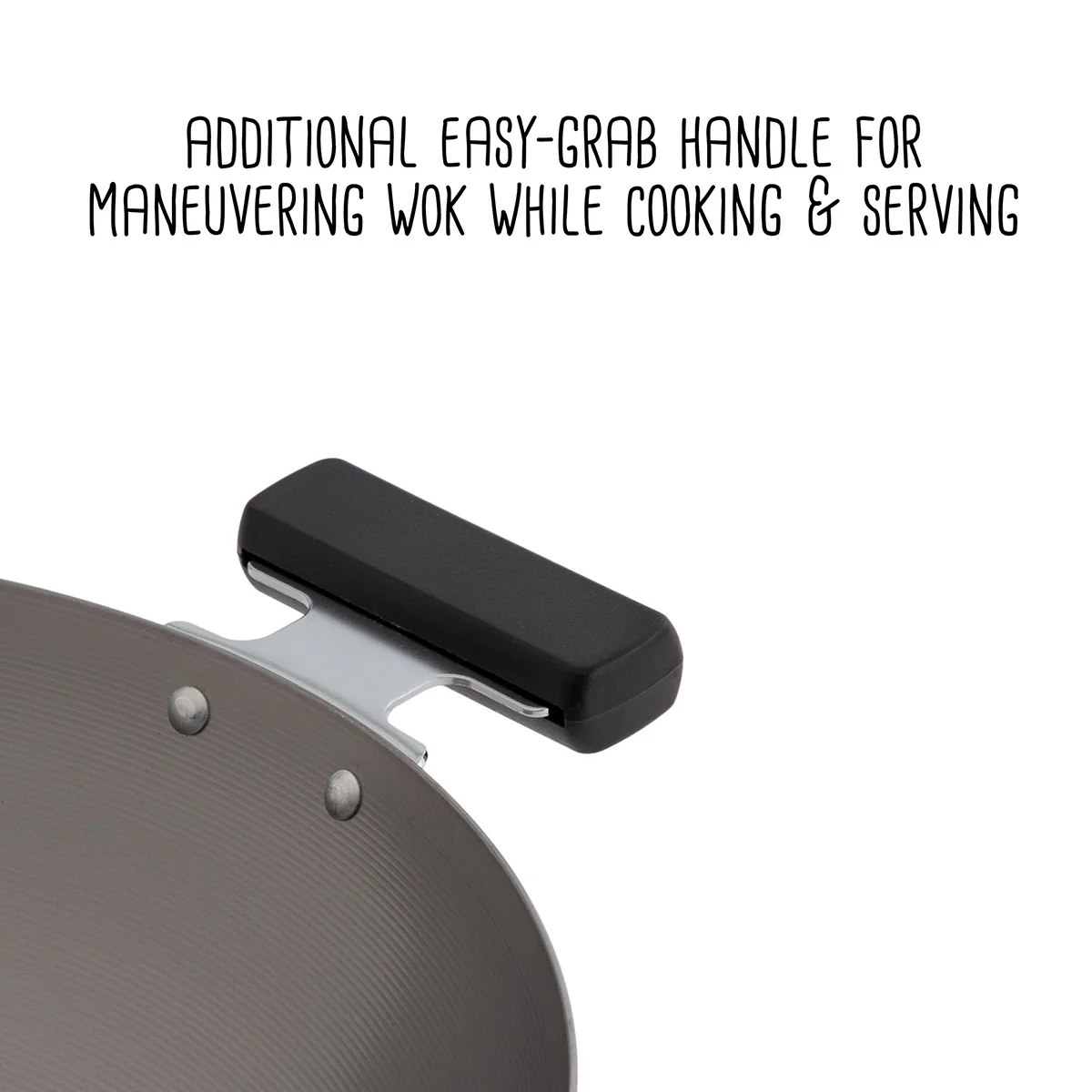 Professional 14-inch Carbon Steel Flat Bottom Wok - Image 8