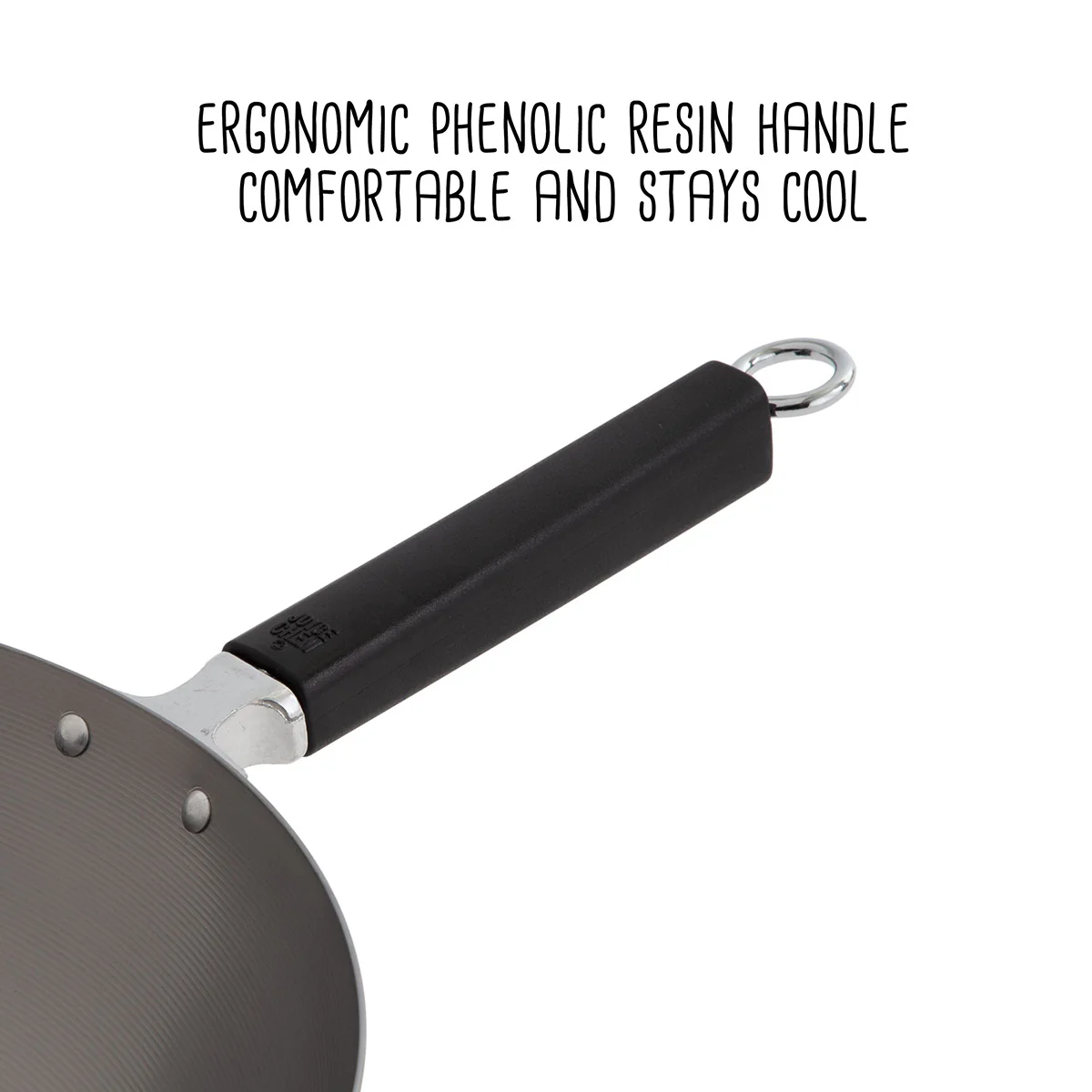 Professional 14-inch Carbon Steel Flat Bottom Wok - Image 9