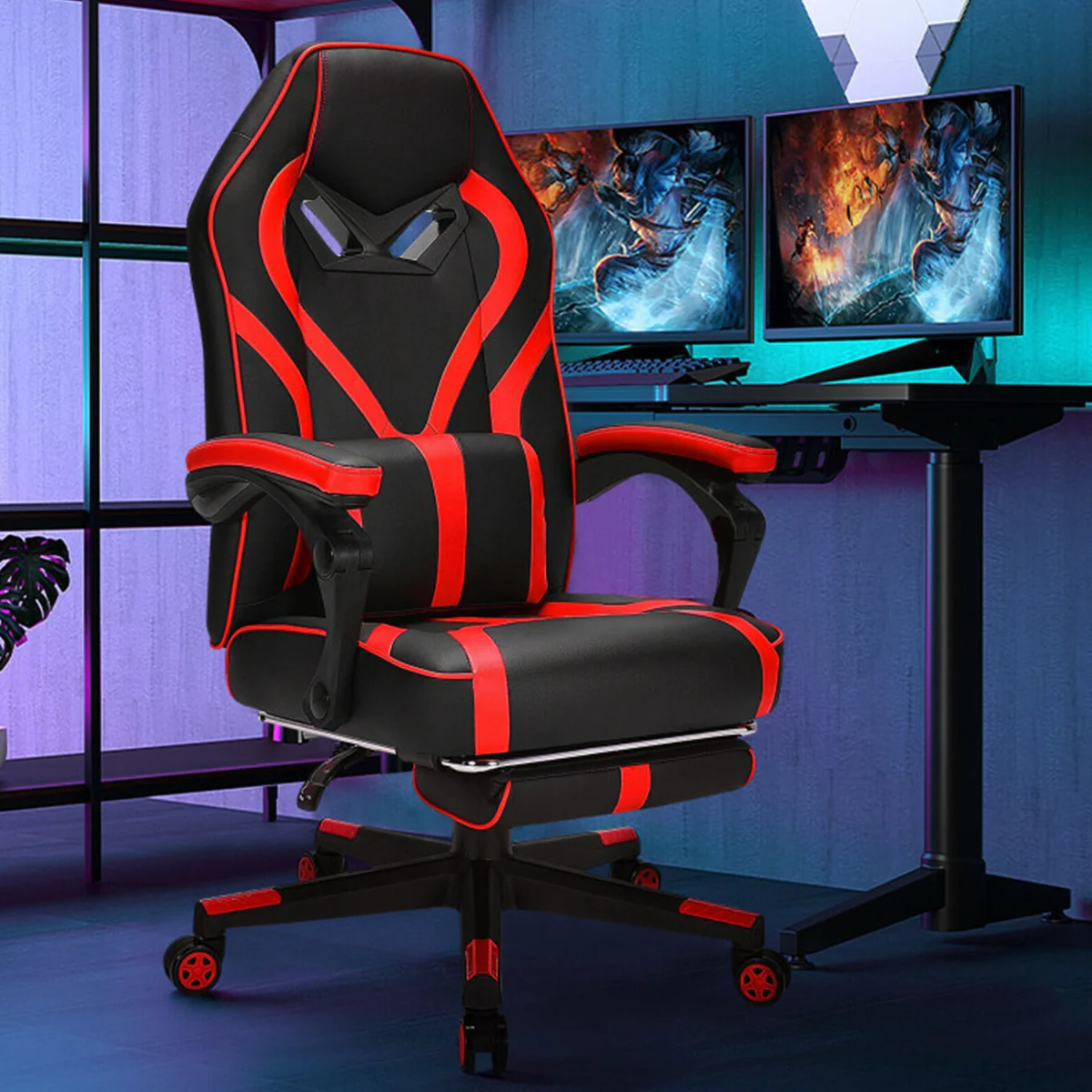 Racing Style Gaming Chair with Massaging Lumbar Support - Image 9