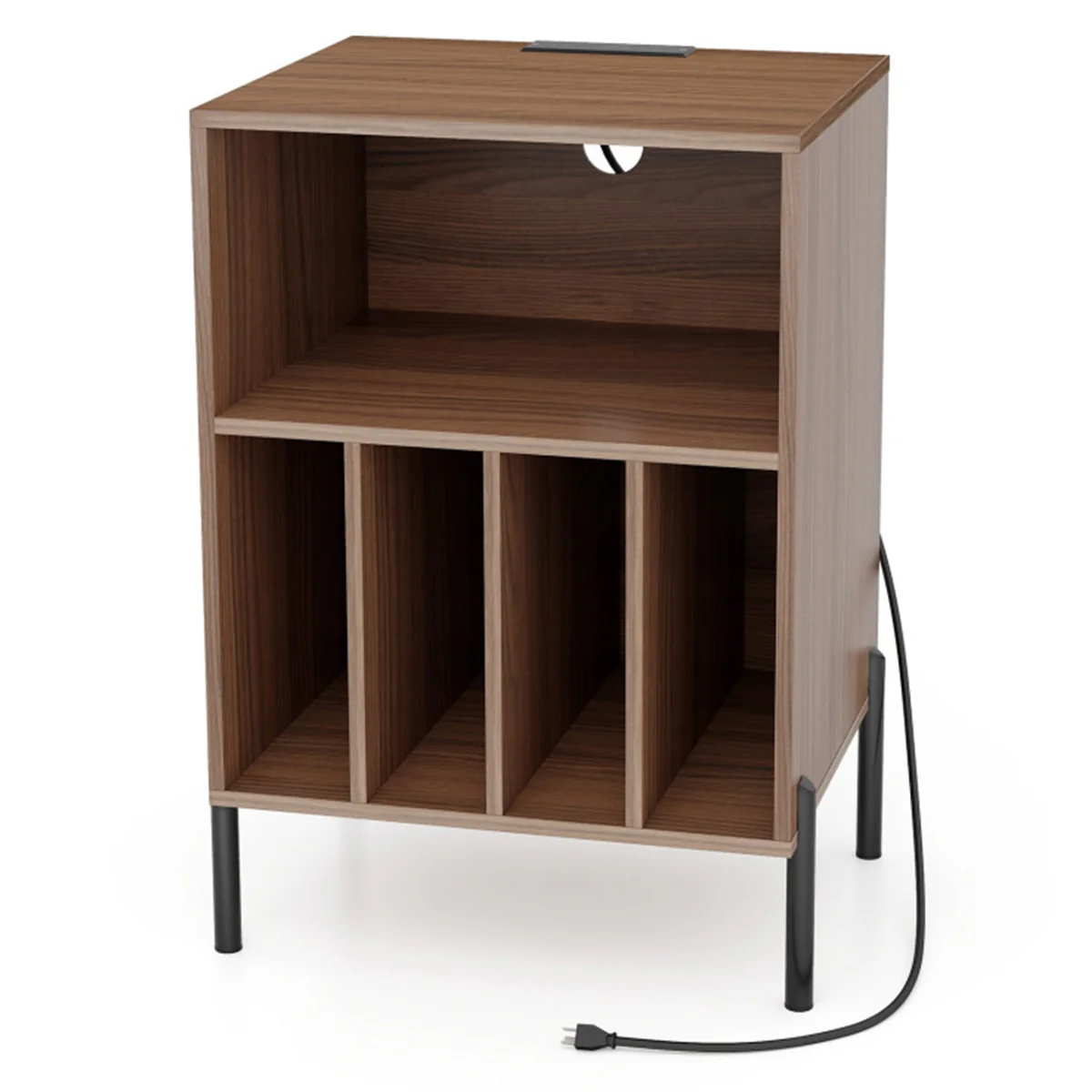 Record Player Storage Stand with Charging Station - Image 19