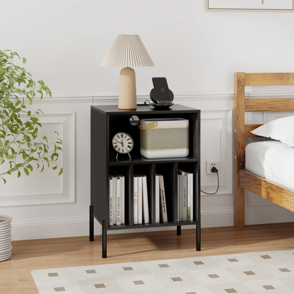 Record Player Storage Stand with Charging Station - Image 24