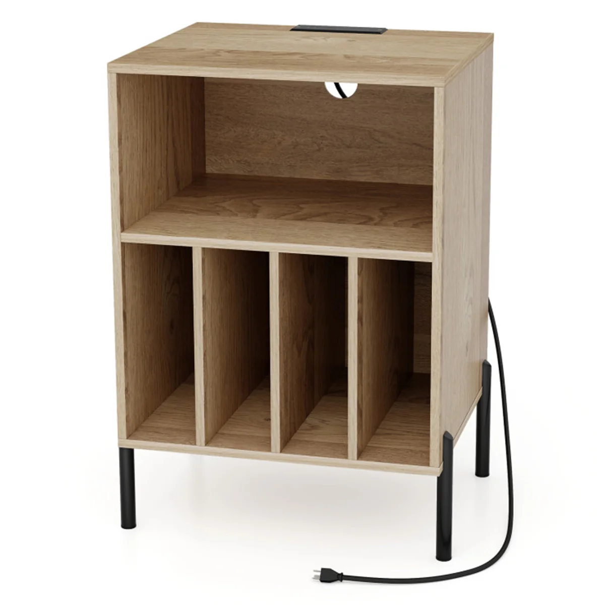 Record Player Storage Stand with Charging Station - Image 9