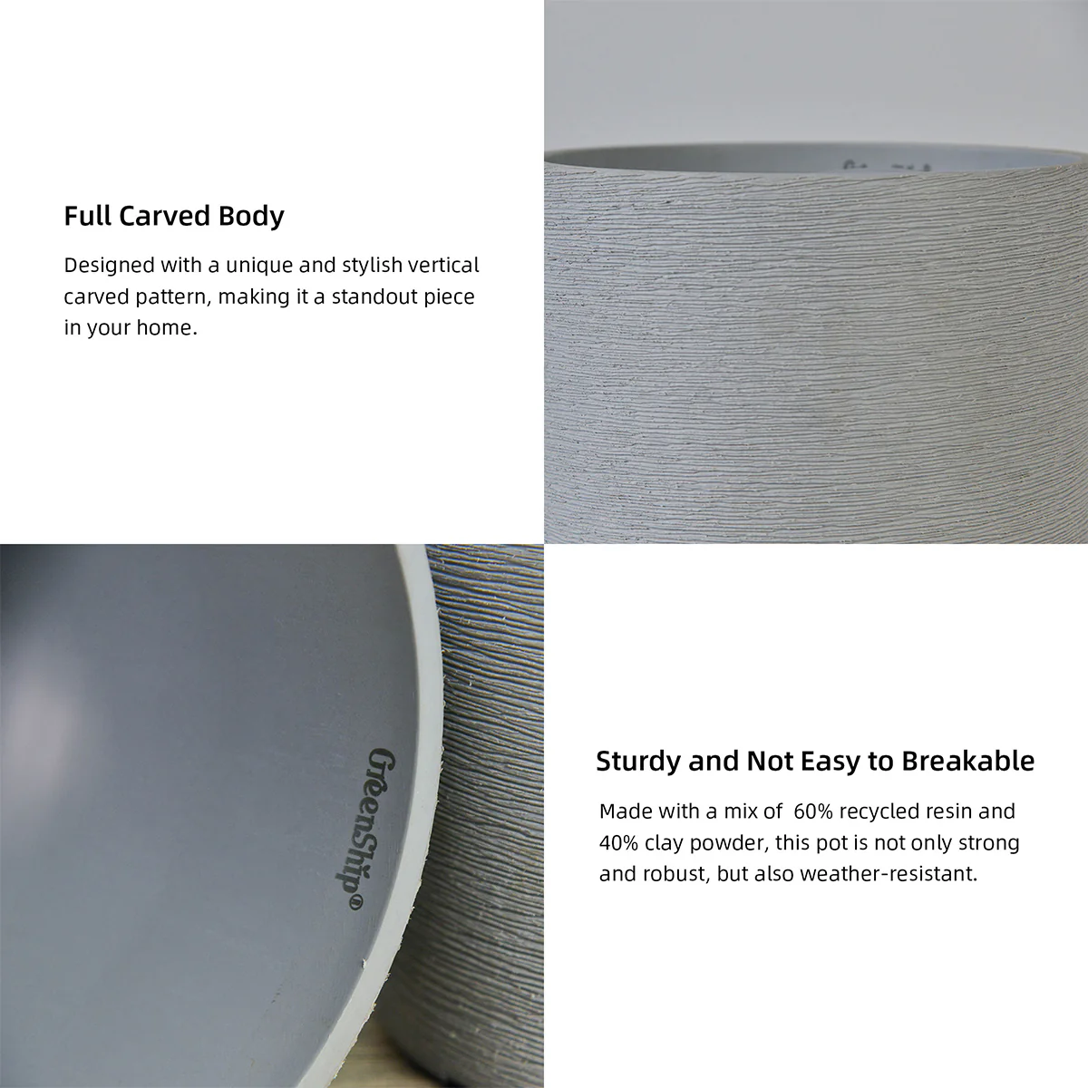Self-Watering Cylinder Pot System for Indoor Plants (Set of 3) - Image 3