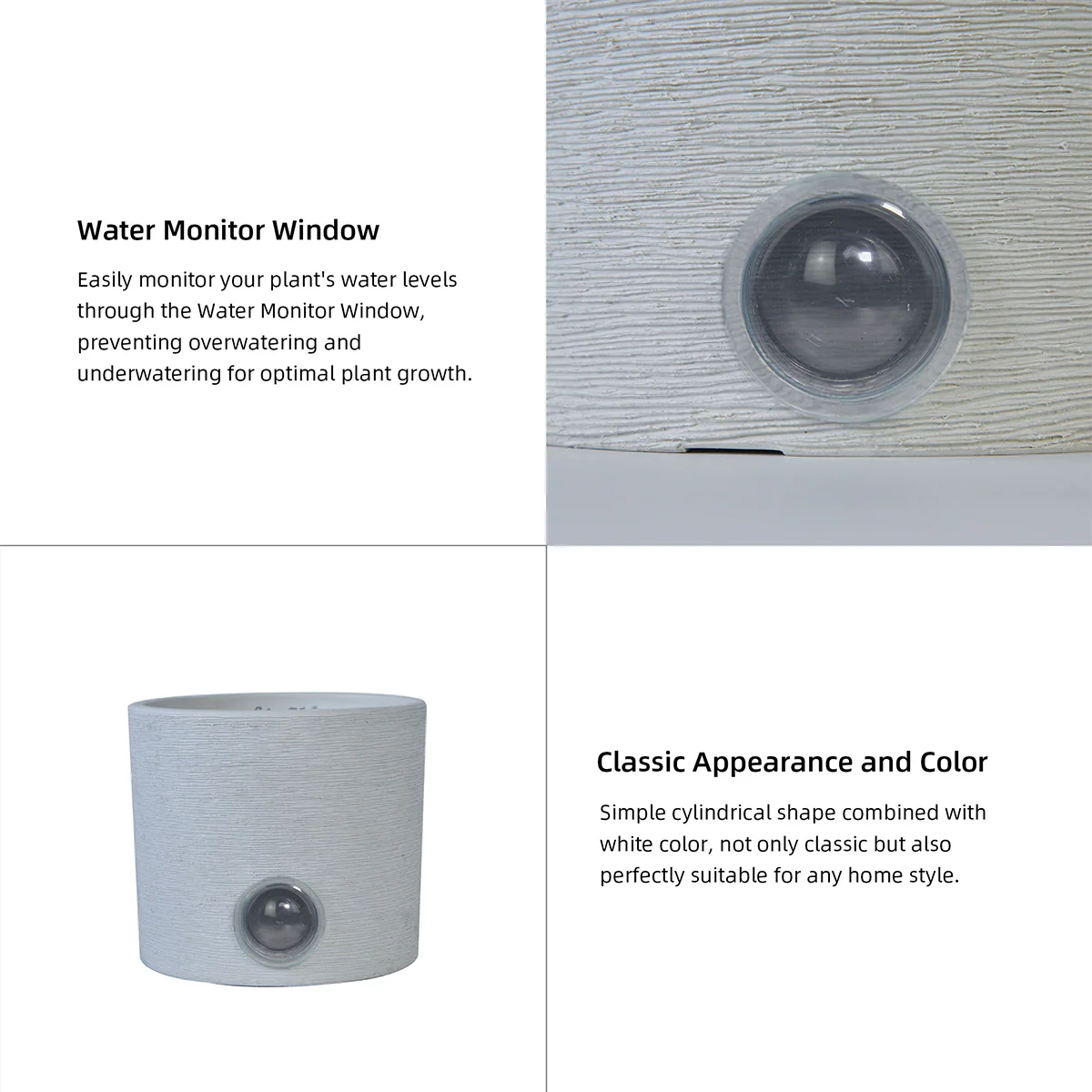 Self-Watering Cylinder Pot System for Indoor Plants (Set of 3) - Image 7