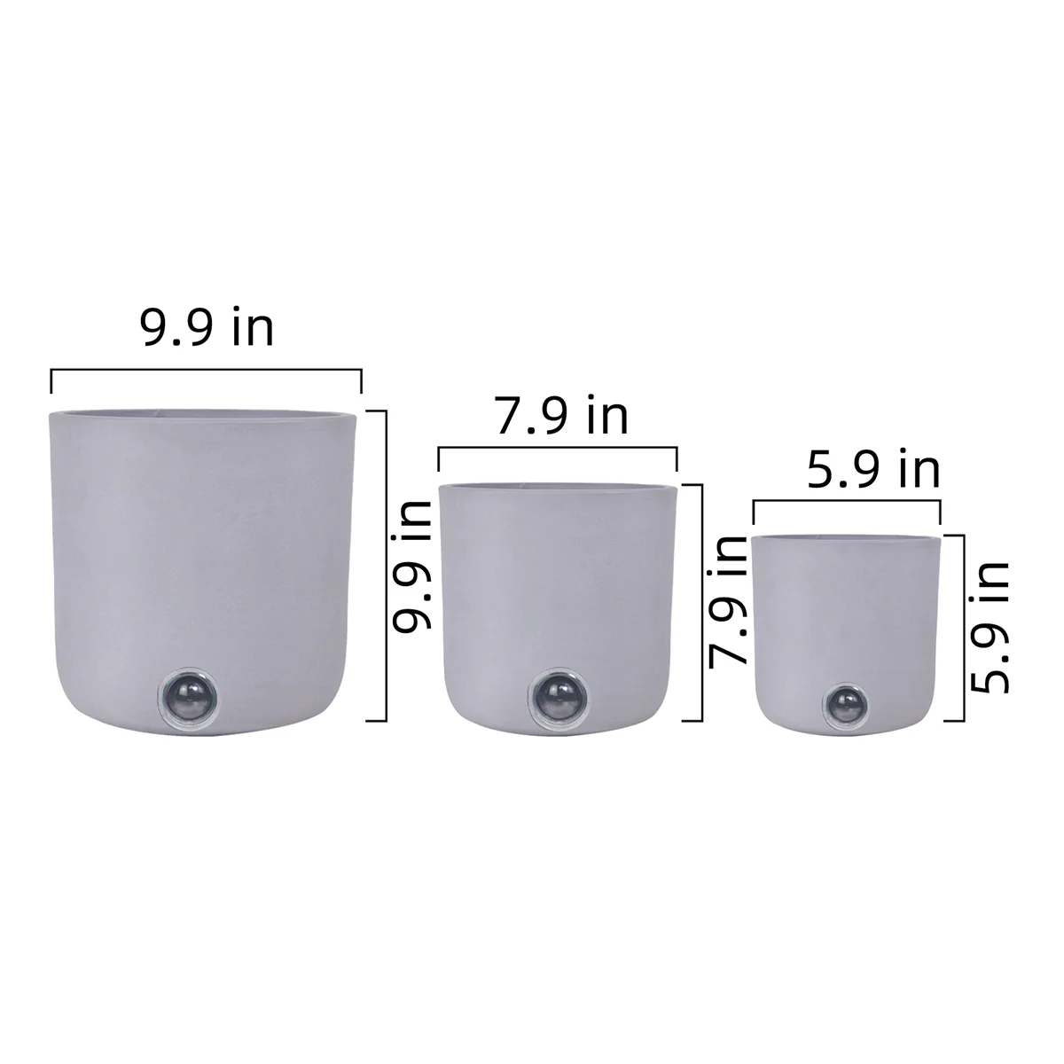 Self-Watering Tall Cylinder Pot System for Indoor Plants (Set of 3) - Image 9