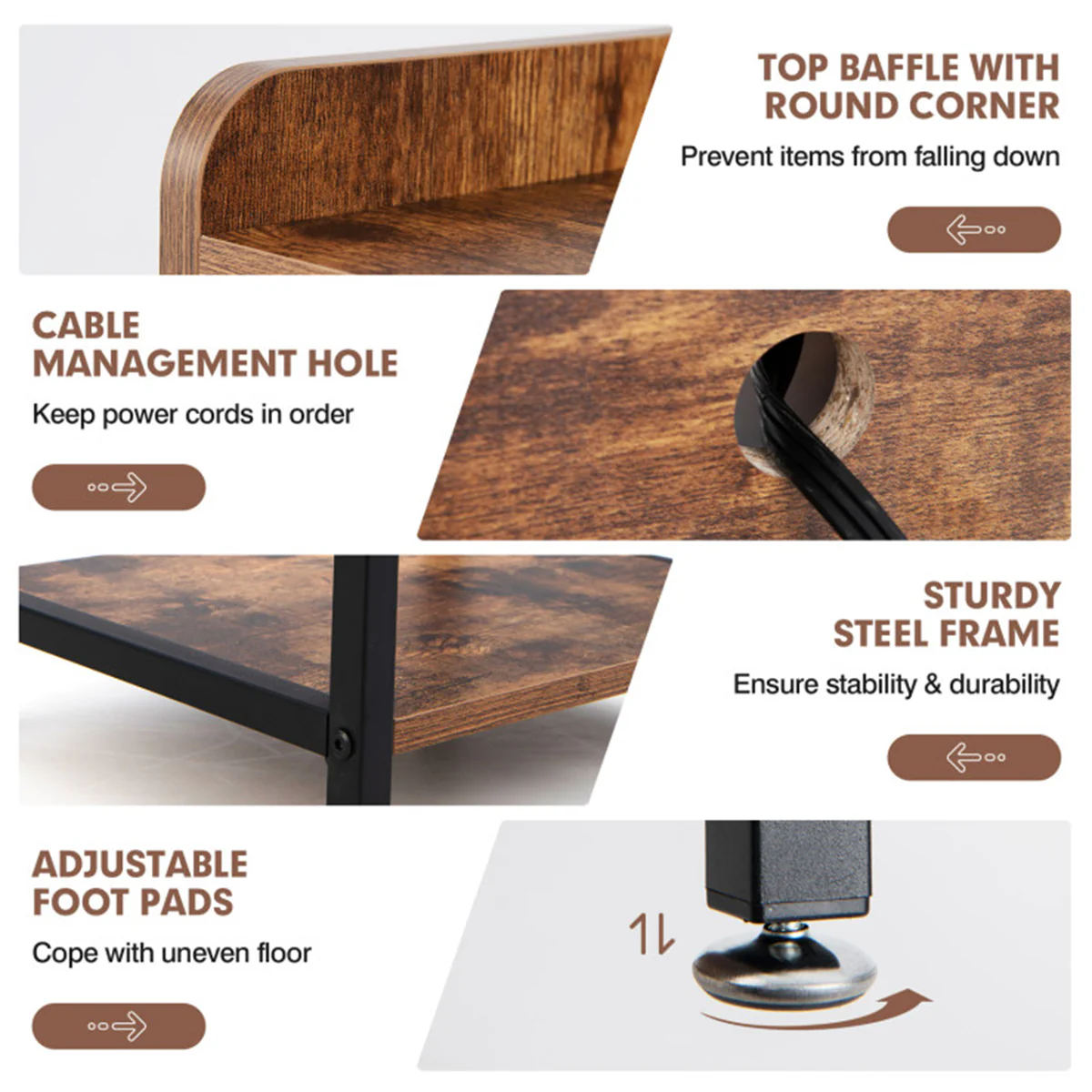 Side Table with Charging Station - Image 5