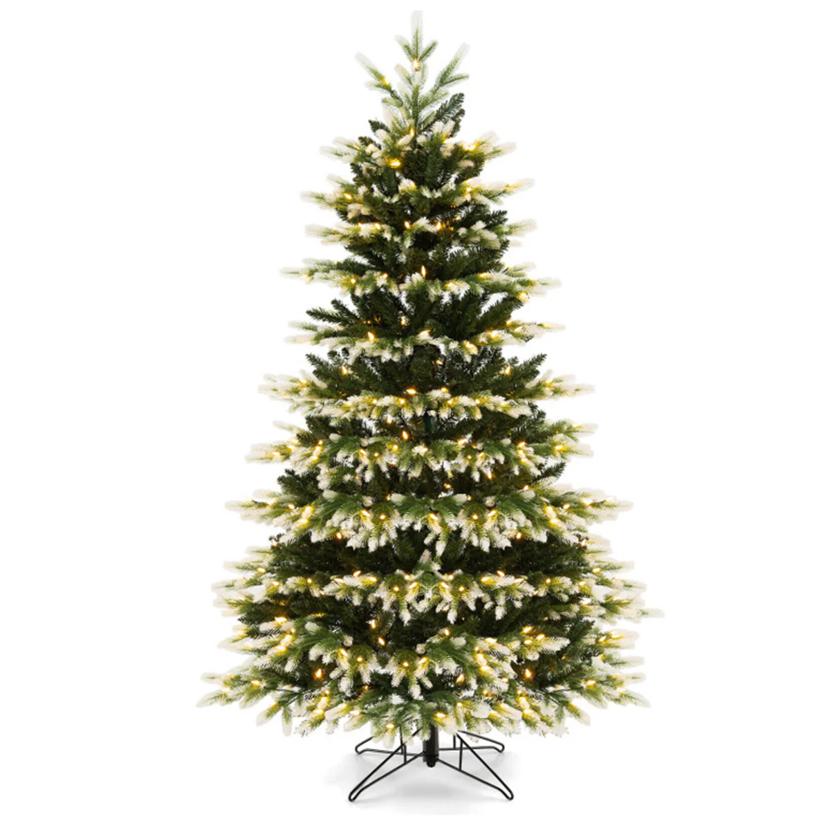 Snowy Tipped Pre-Lit Hinged Christmas Tree with Remote Control - Image 2