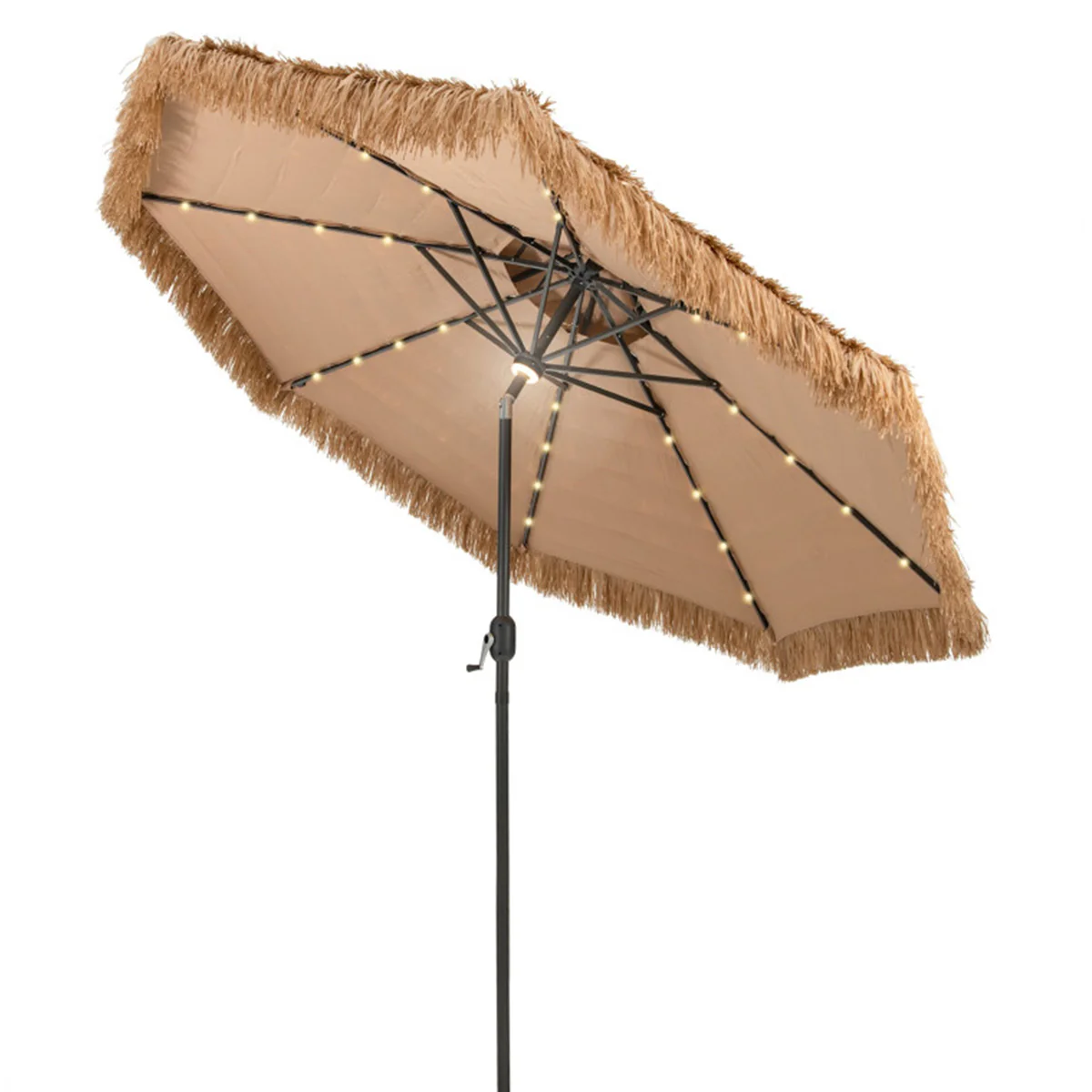 Solar Powered Tiki Patio Umbrella with Led Lights - Image 2