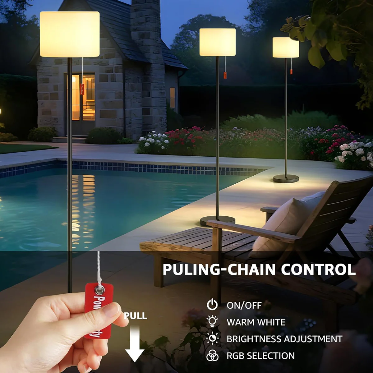 Solar Rechargeable LED Outdoor Floor Lamp - Image 3