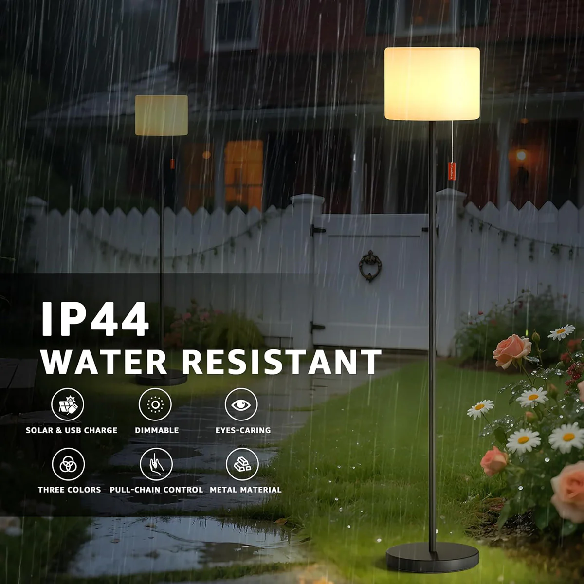 Solar Rechargeable LED Outdoor Floor Lamp - Image 4
