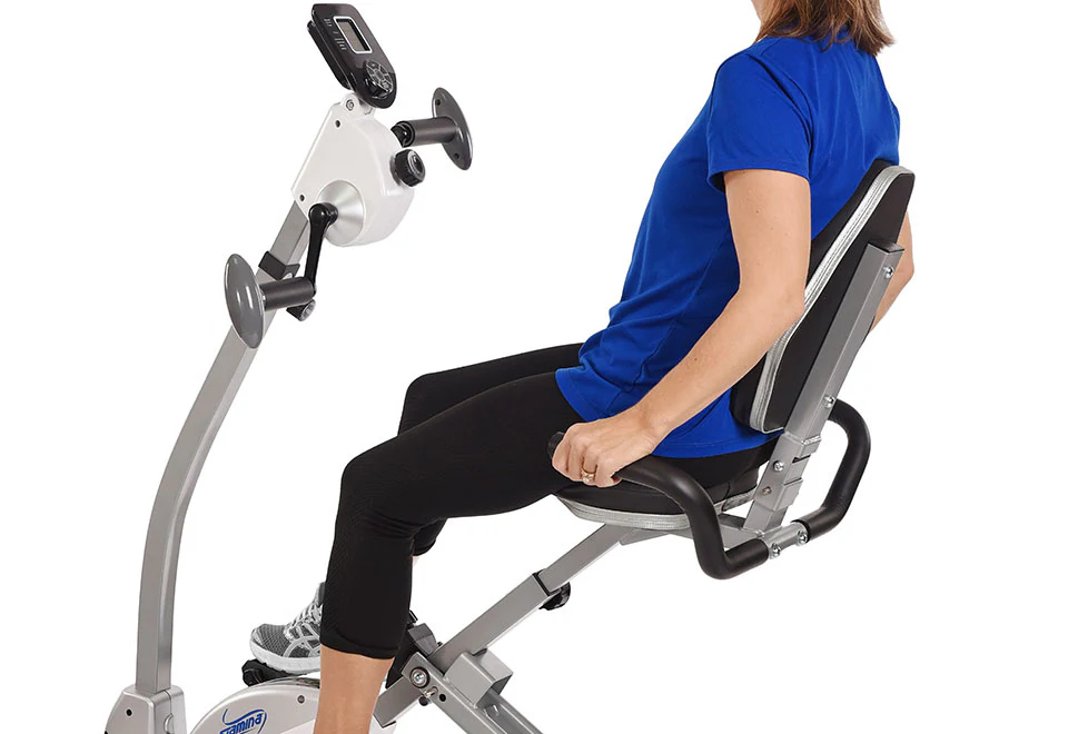 Space Saving Recumbent Exercise Bike with Upper Body Motion - Image 3