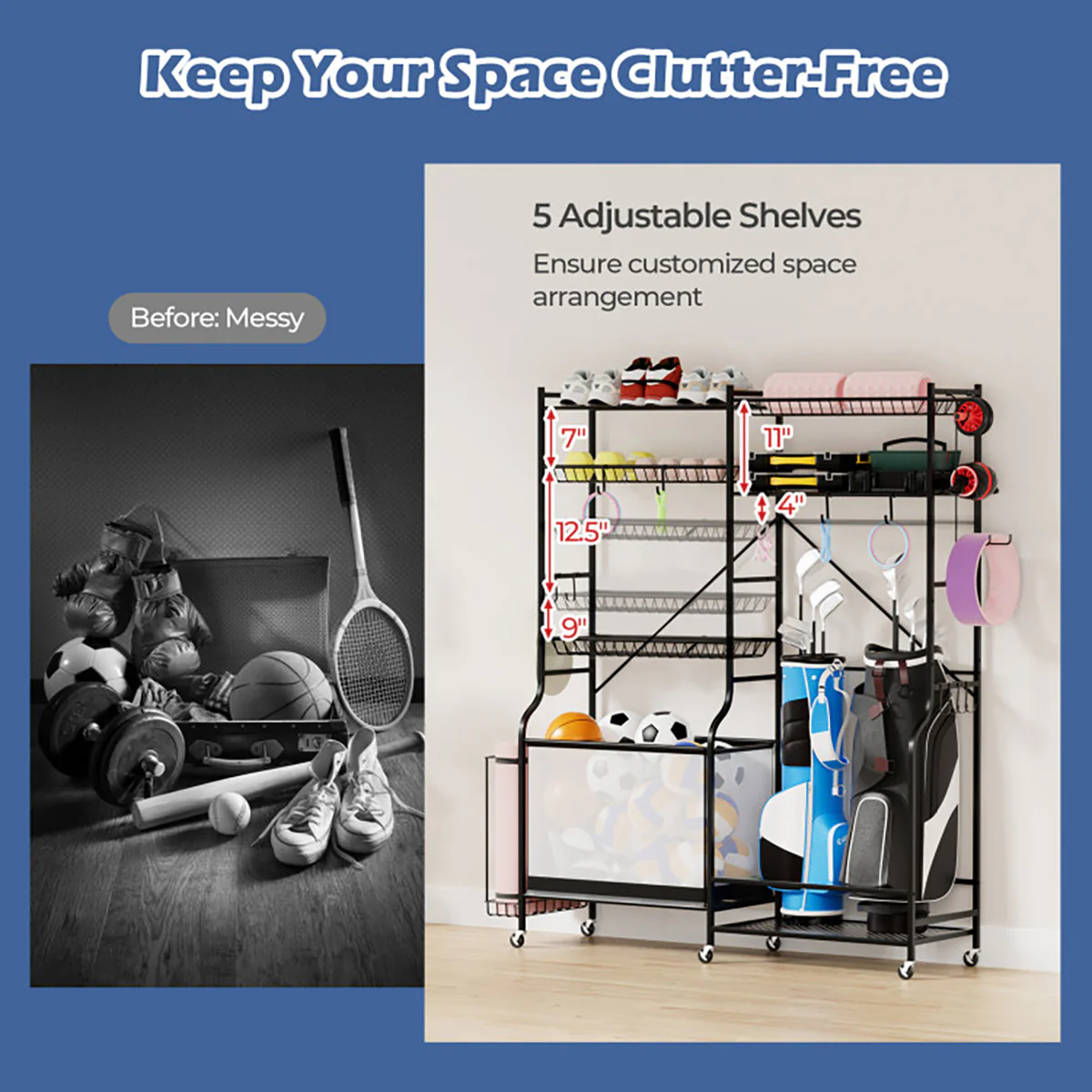Sports Equipment Garage Organizer - Image 4