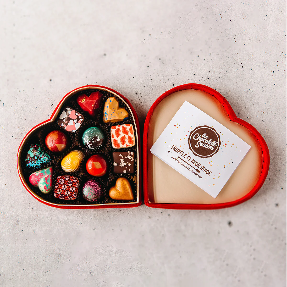 The Chocolate Season 14 Piece Velvet Heart Box - Image 2