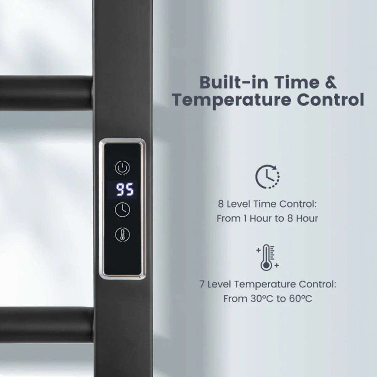 Towel Warmer Rack with LED Display - Image 3