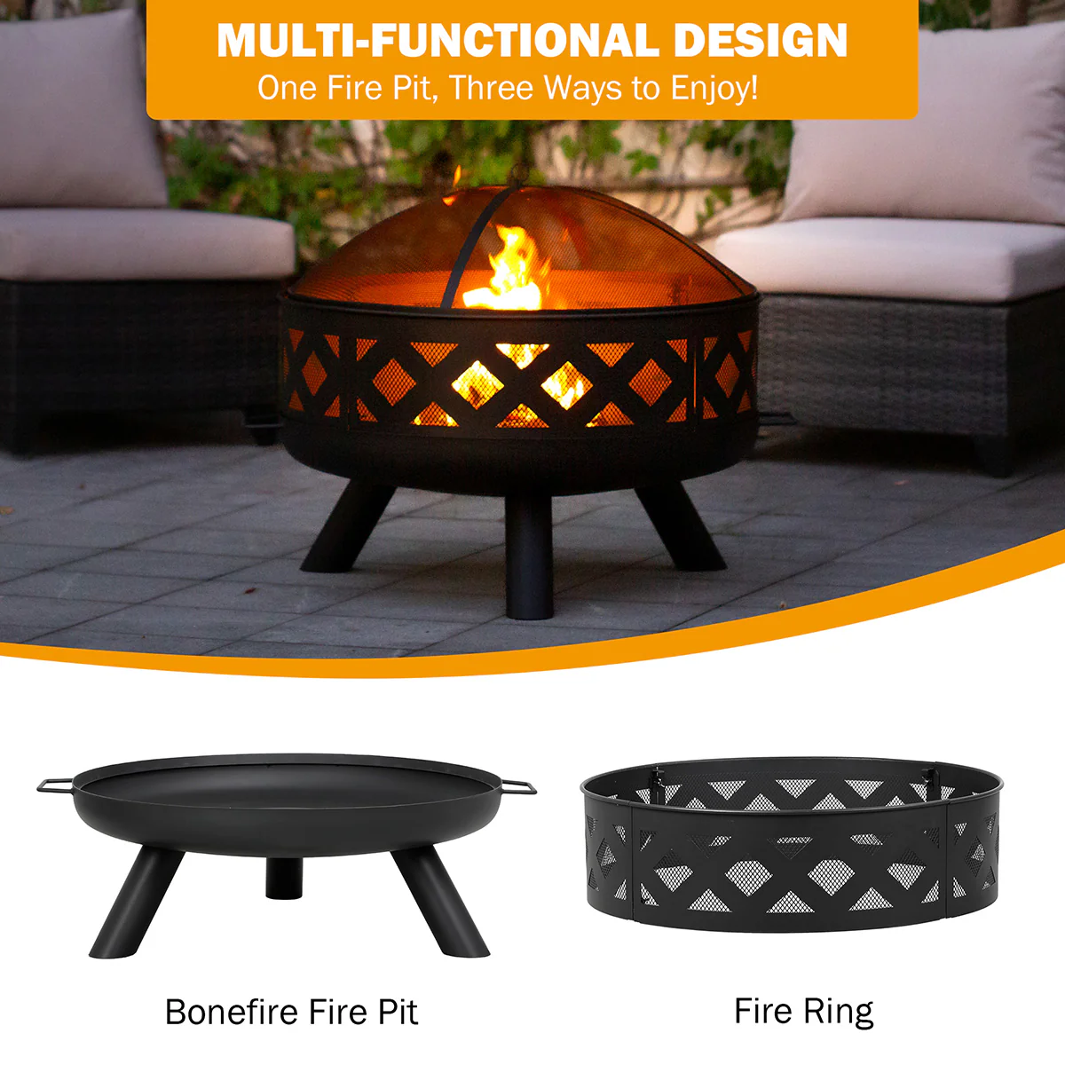 Triple Function Outdoor Fire Pit - Image 17